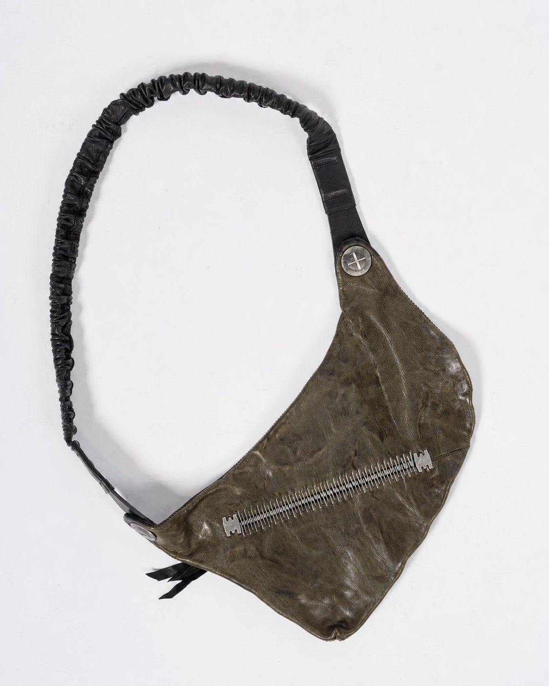 Object-Dyed Leather Crossbody Pouch - by ISAAC SELLAM