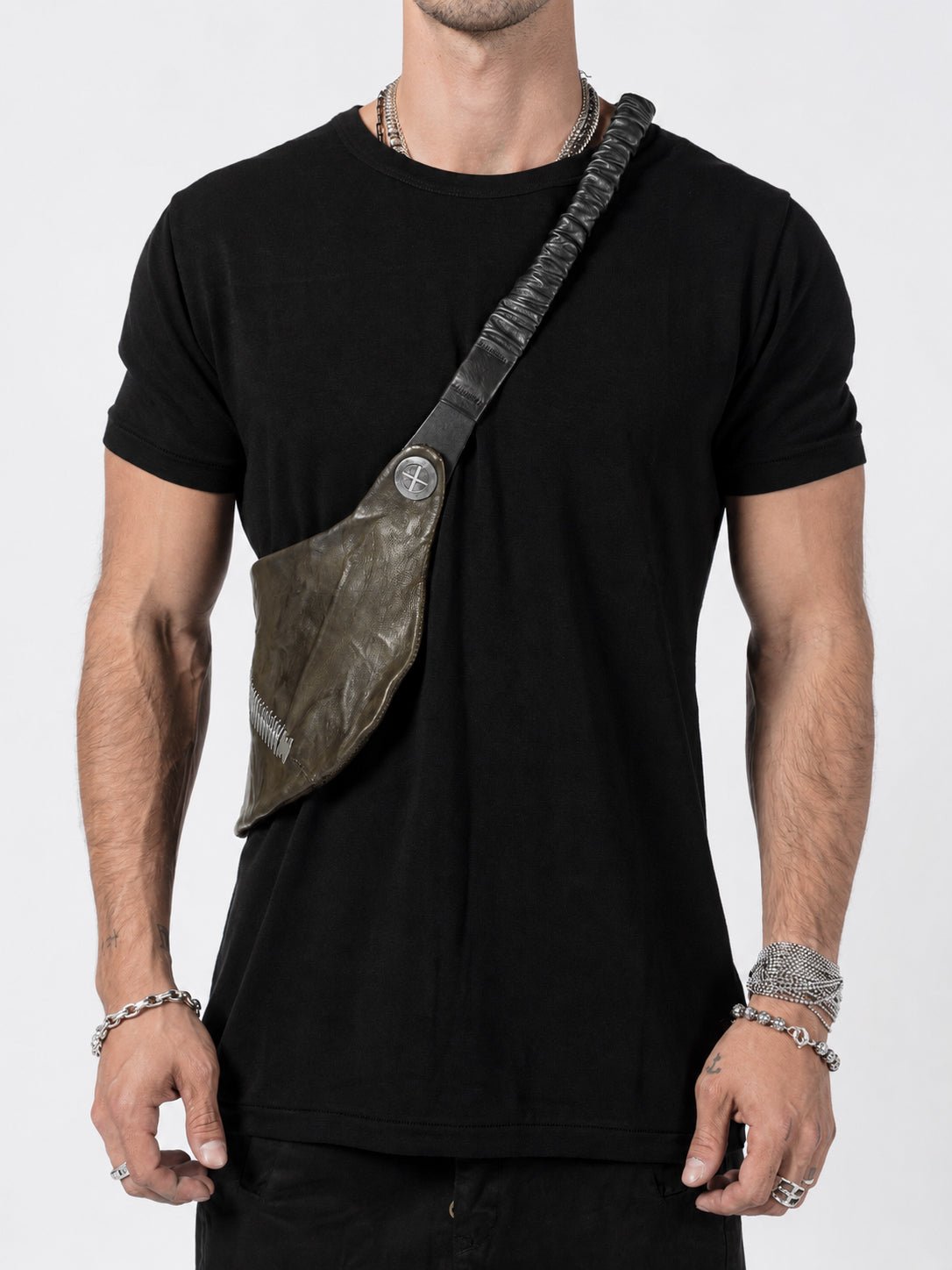 Object-Dyed Leather Crossbody Pouch - by ISAAC SELLAM