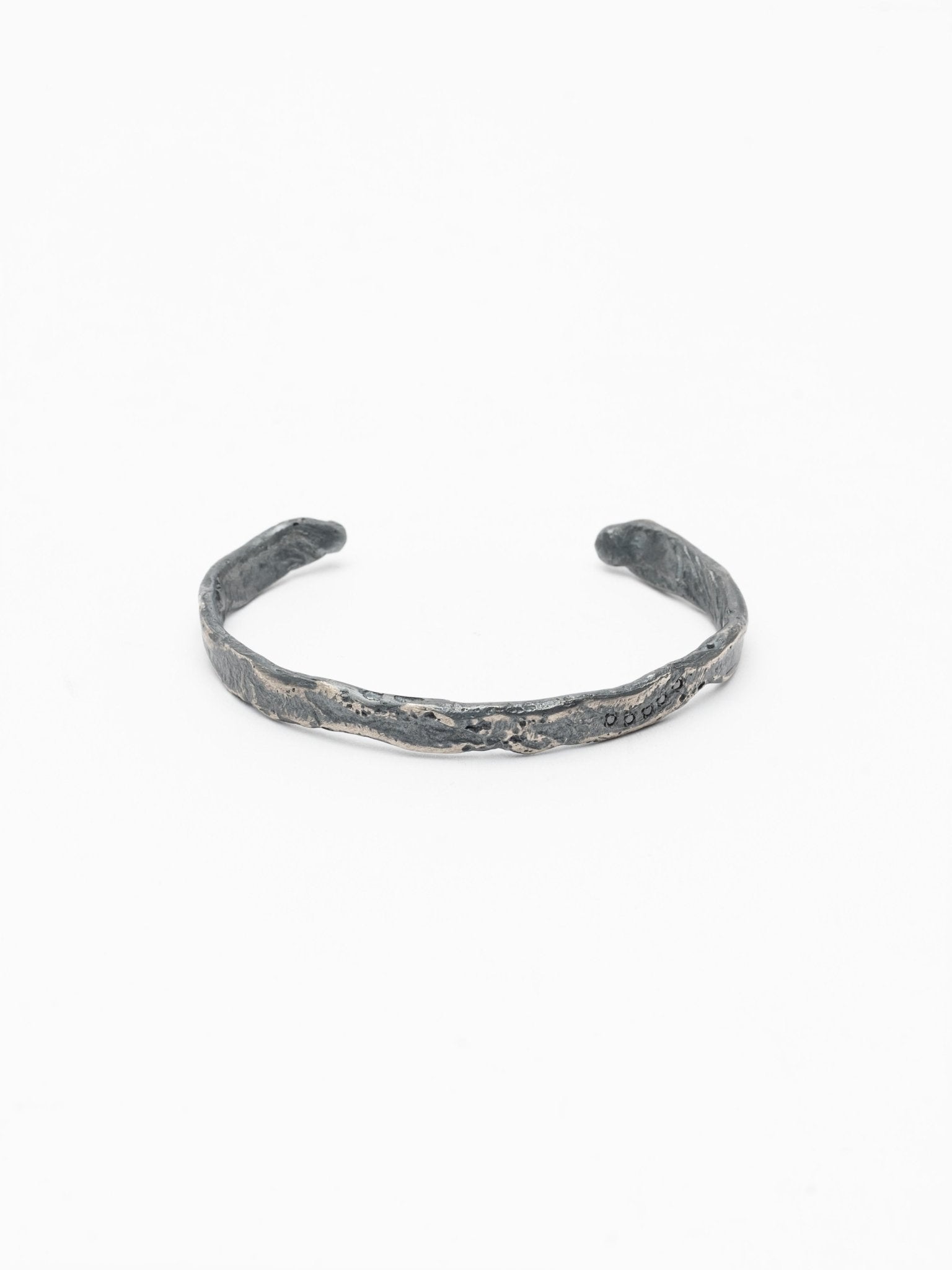 Open Cuff Bracelet with Black Diamonds - by CEDAR