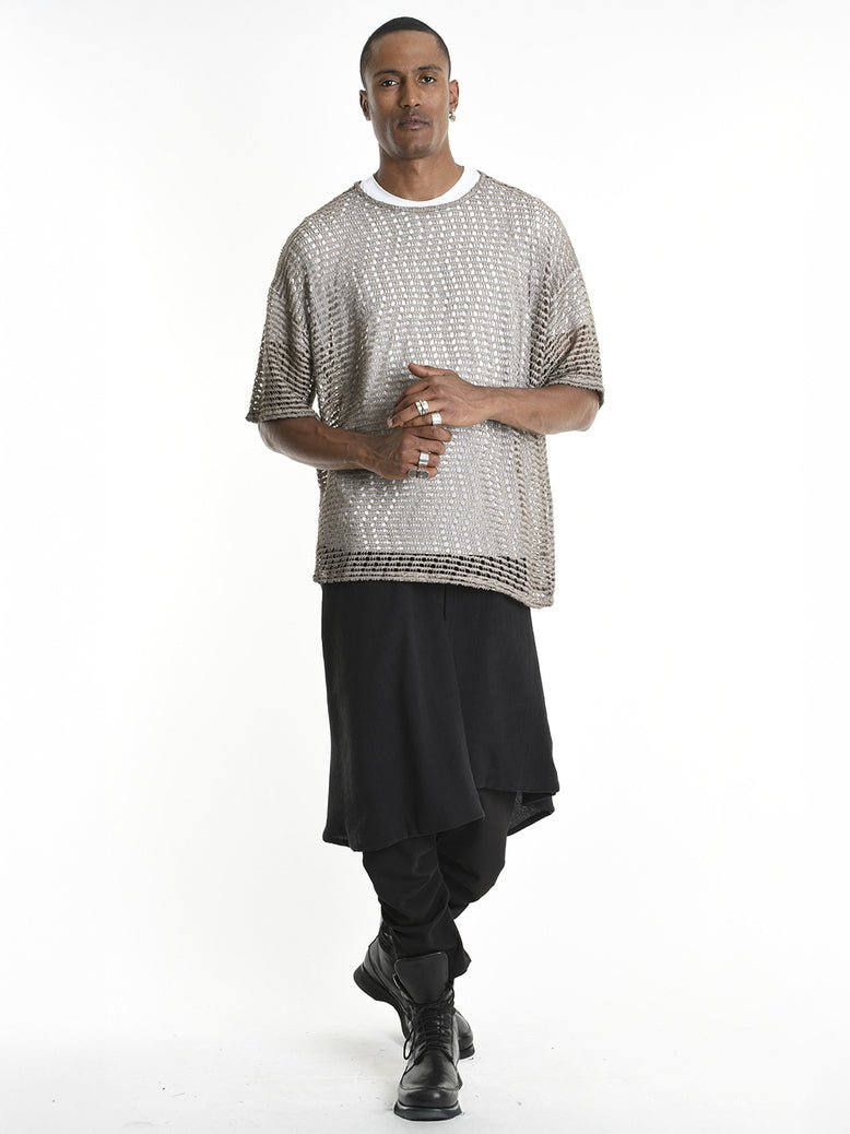 Open - Knit Mesh T-Shirt - by LA HAINE INSIDE US