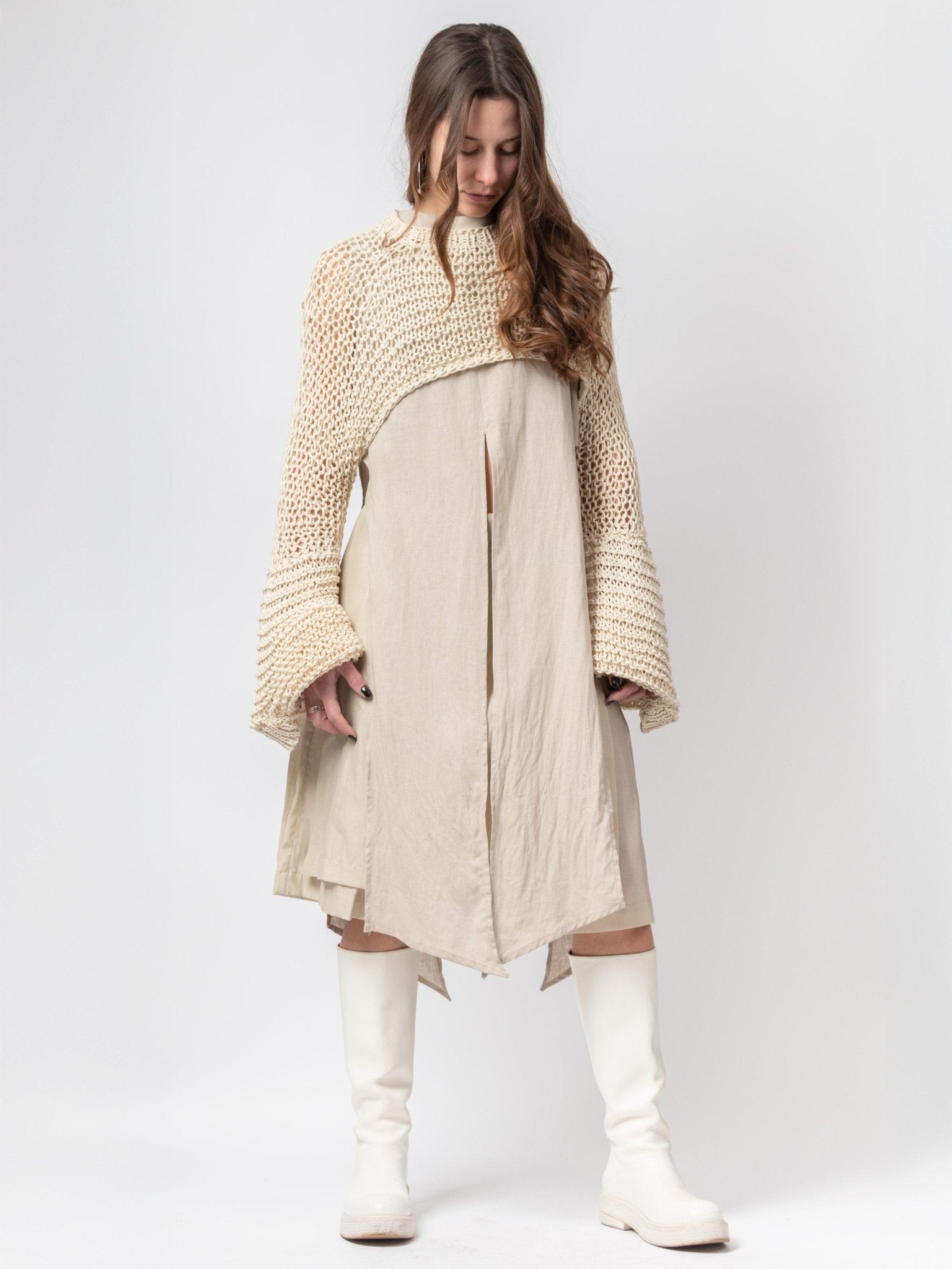 Open Weave Cropped Knit - by VAGUE