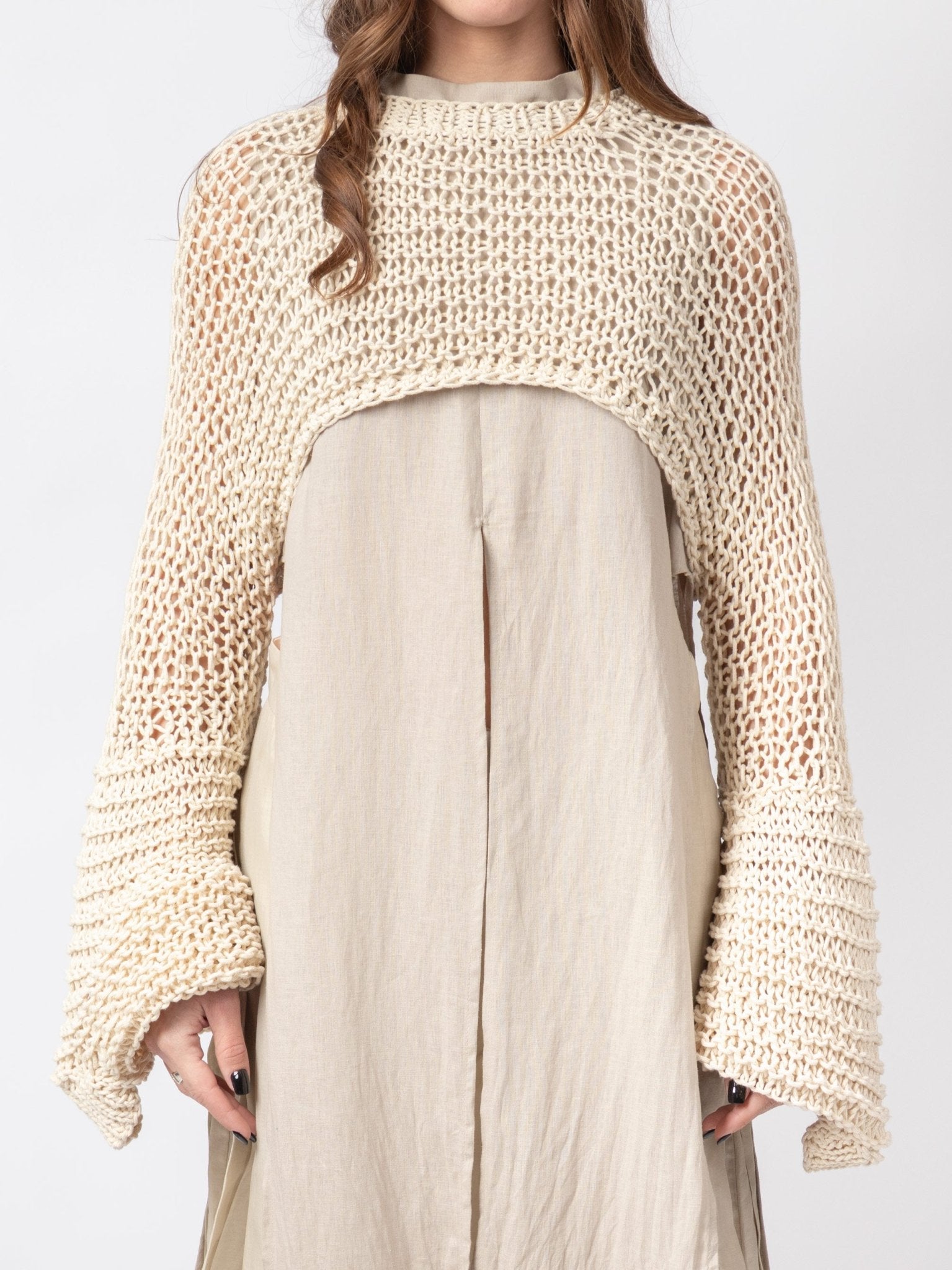 Open Weave Cropped Knit - by VAGUE