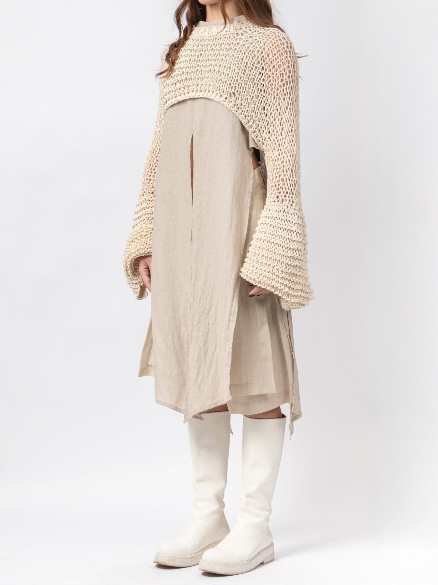 Open Weave Cropped Knit - by VAGUE