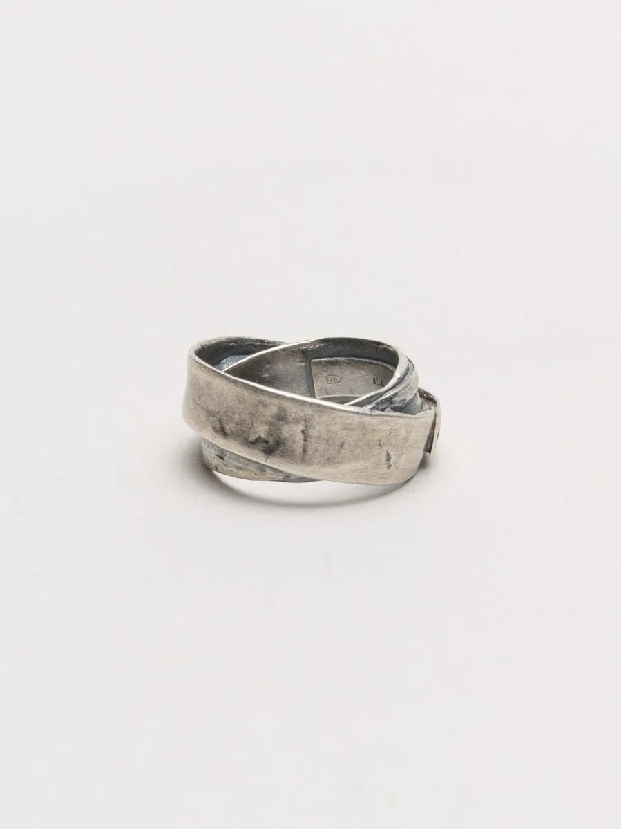 Overlap Wrap Ring in Oxidized Silver 925 - by GOTI
