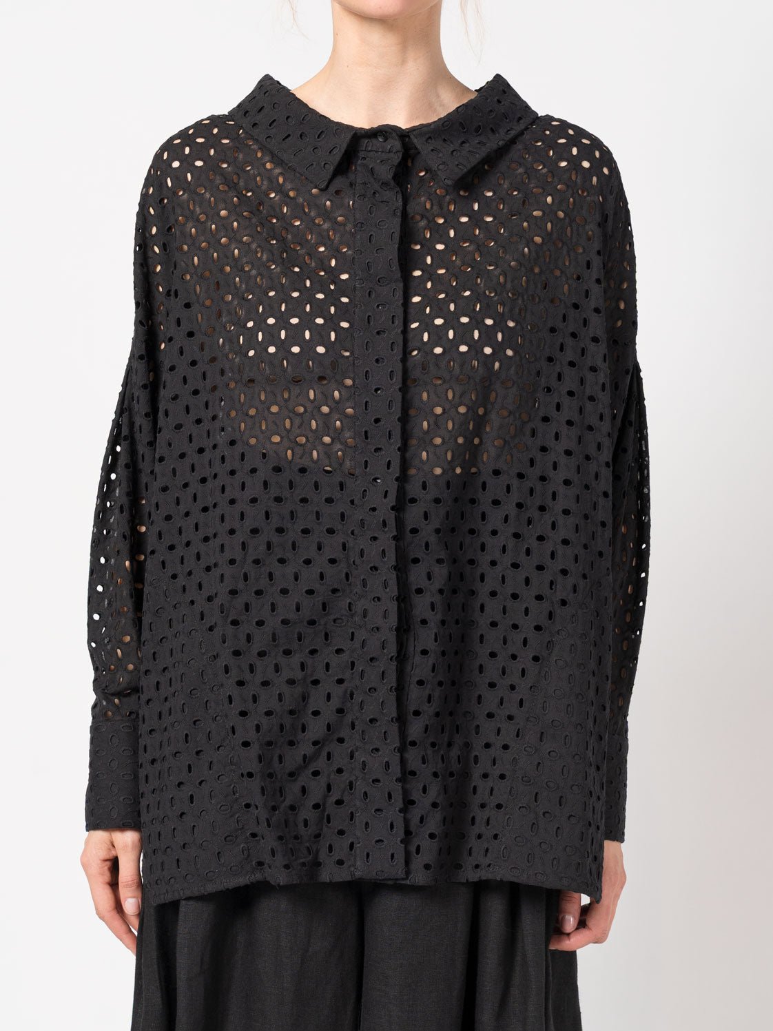 Oversized Cut - Out Cotton Shirt - by 139DEC