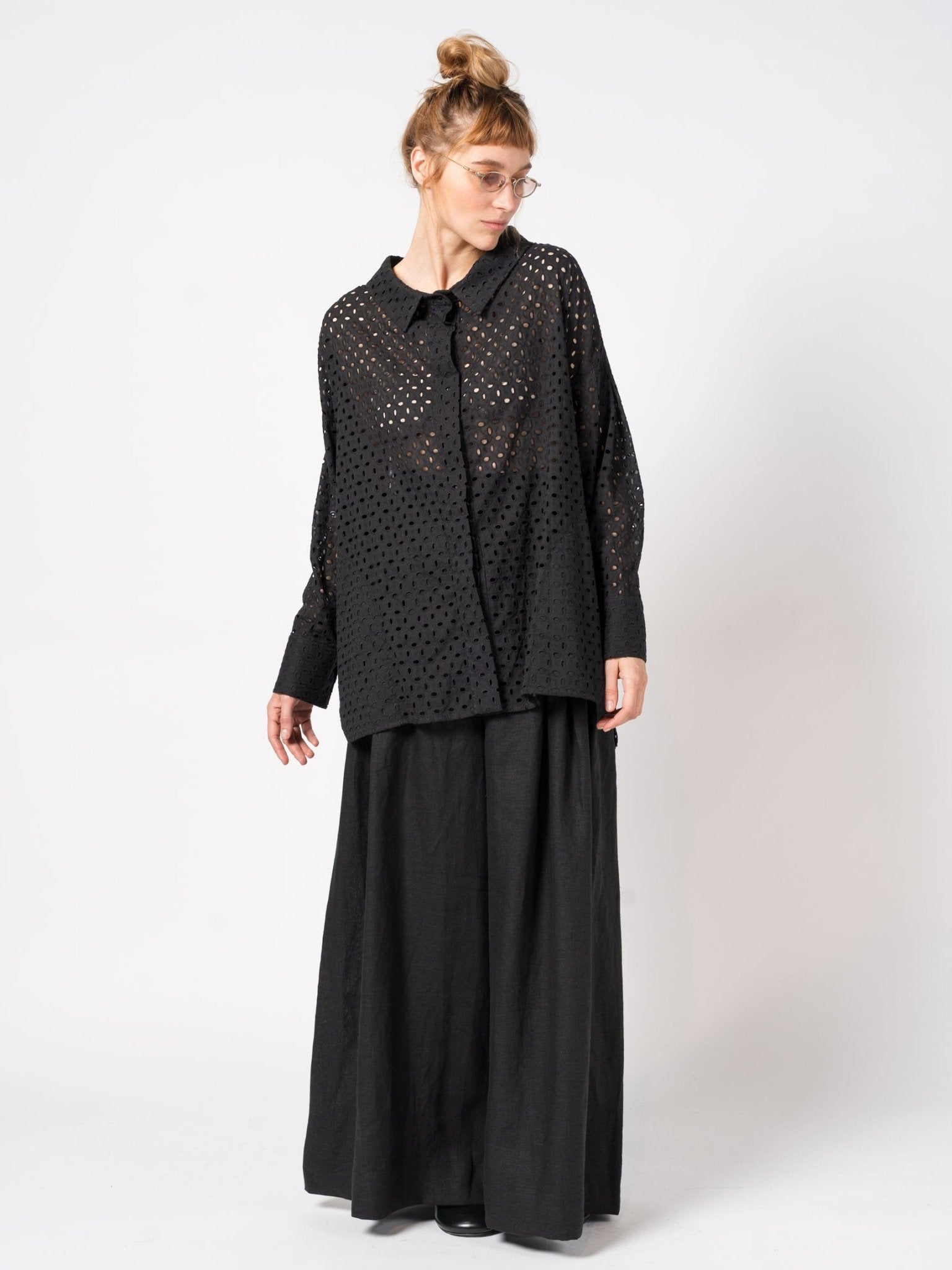 Oversized Cut - Out Cotton Shirt - by 139DEC