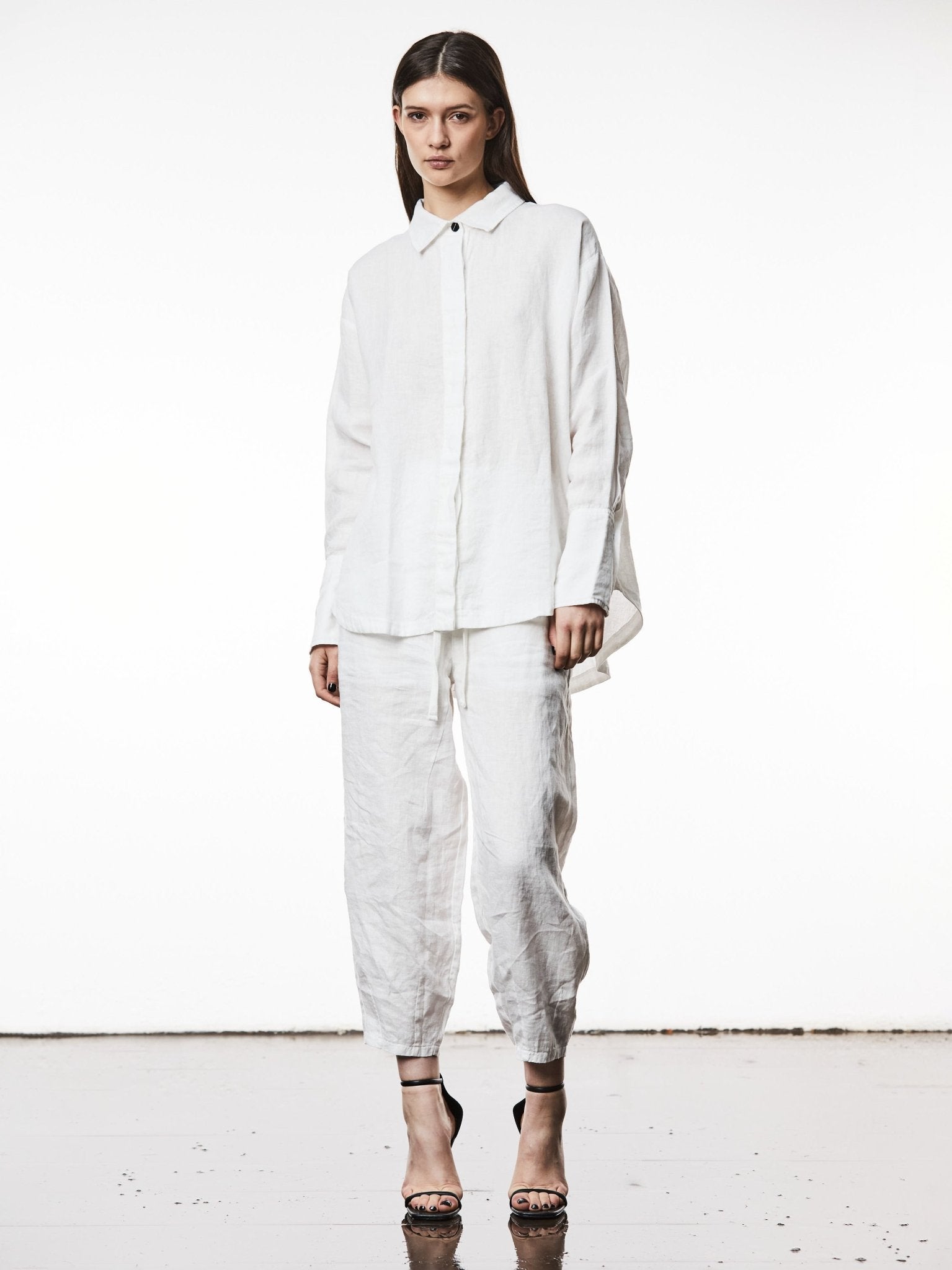 Oversized Linen Long Shirt - by THOM KROM