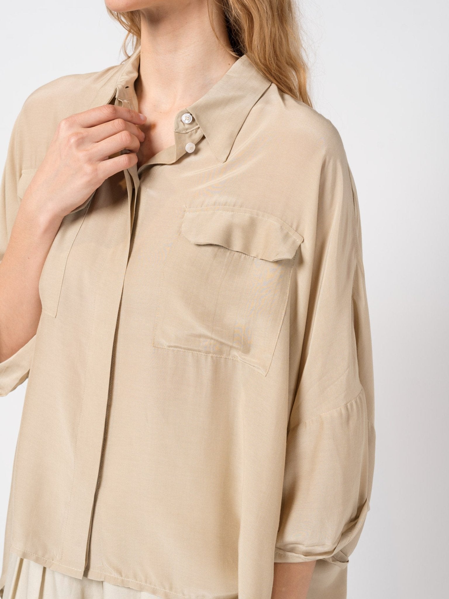 Oversized Silk - Blend Shirt - by NOSTRA SANTISSIMA