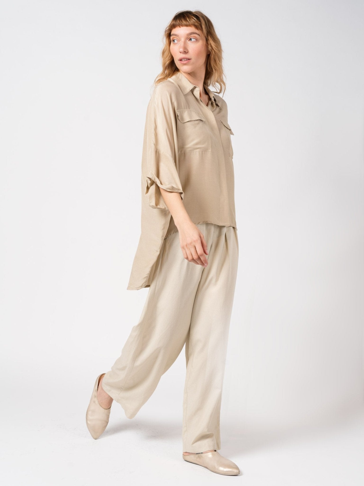 Oversized Silk - Blend Shirt - by NOSTRA SANTISSIMA