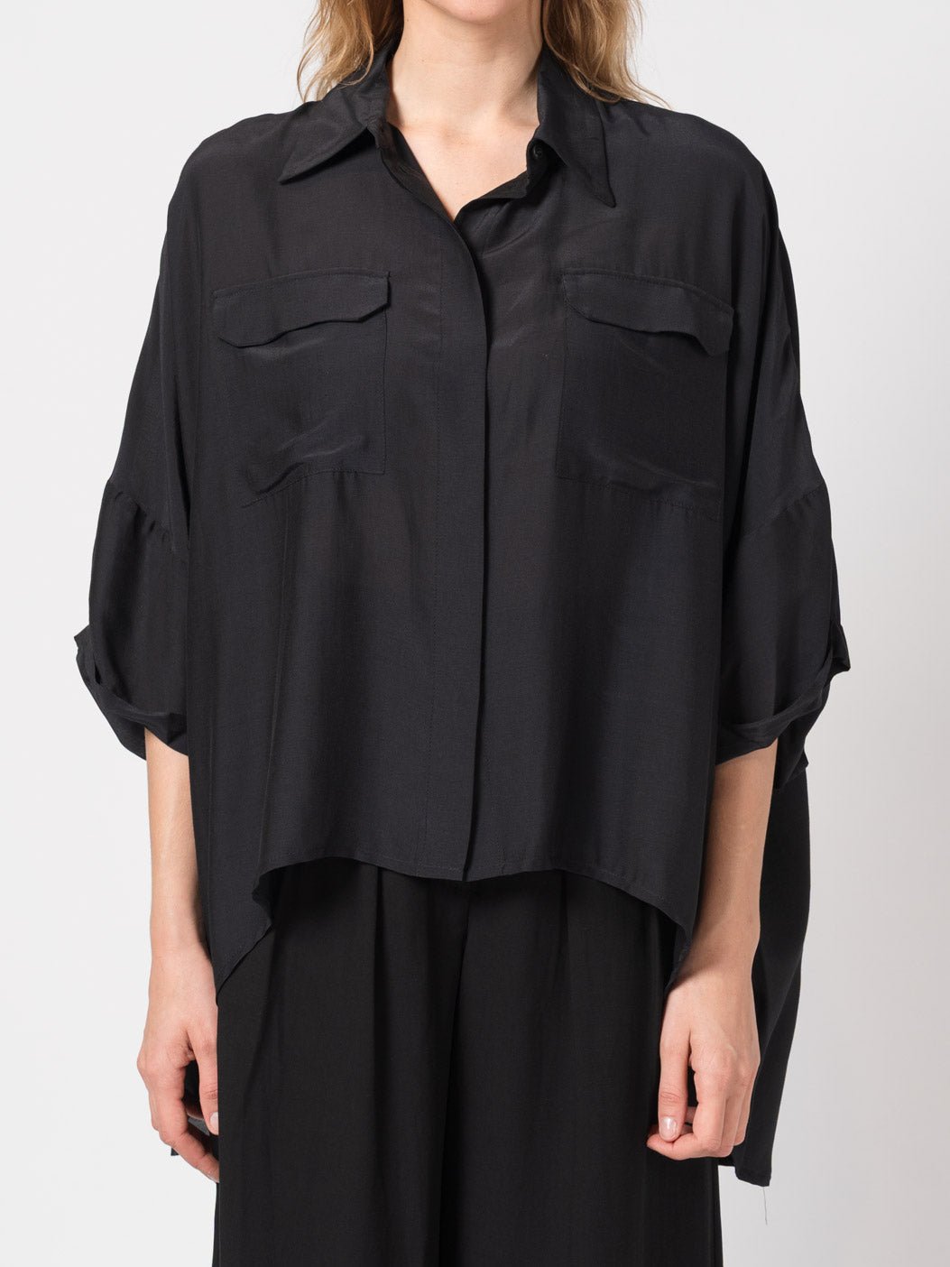 Oversized Silk - Blend Shirt - by NOSTRA SANTISSIMA