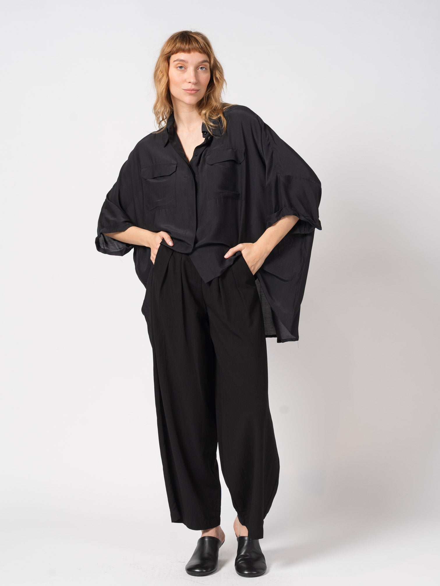 Oversized Silk - Blend Shirt - by NOSTRA SANTISSIMA