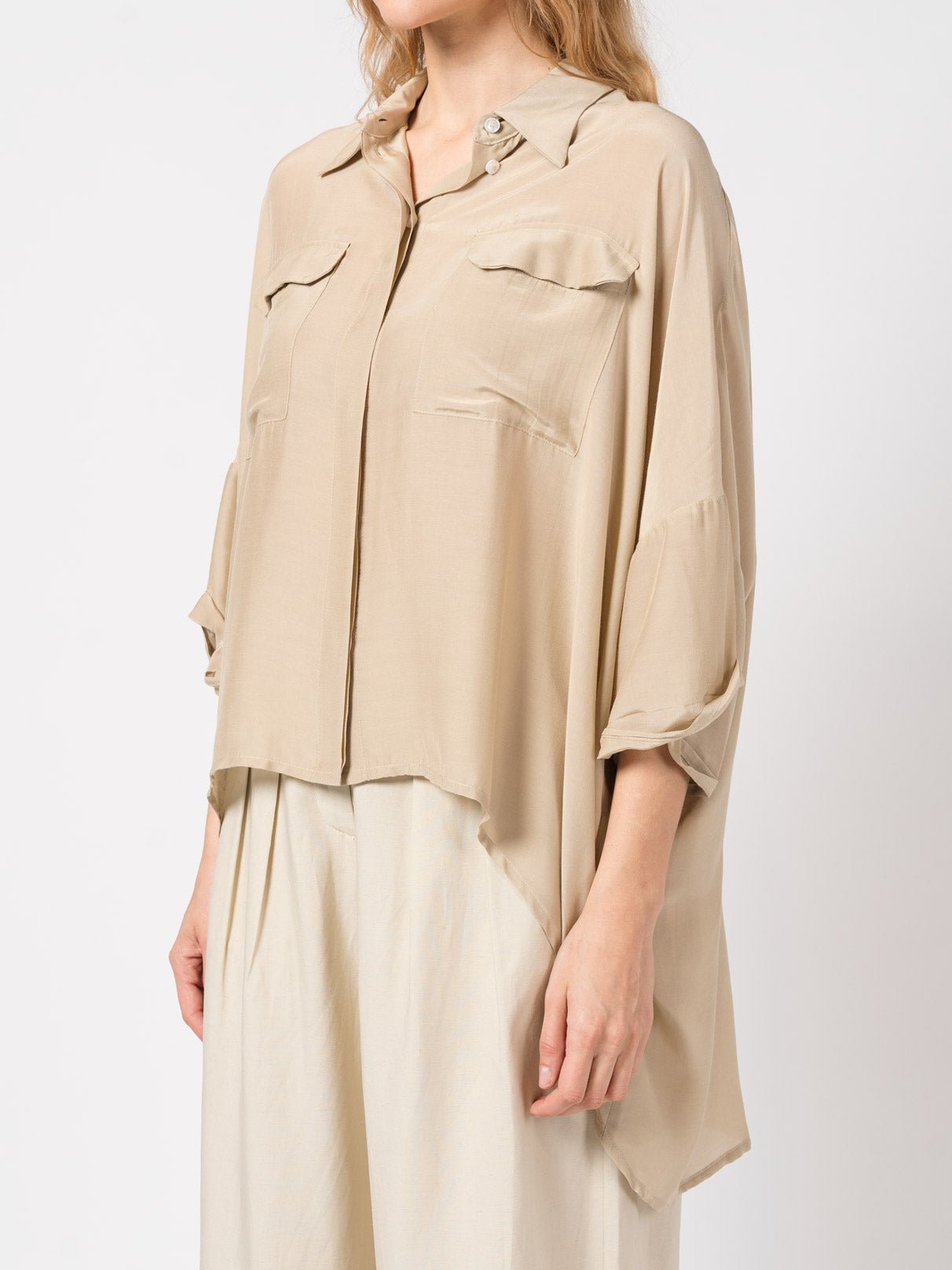 Oversized Silk - Blend Shirt - by NOSTRA SANTISSIMA