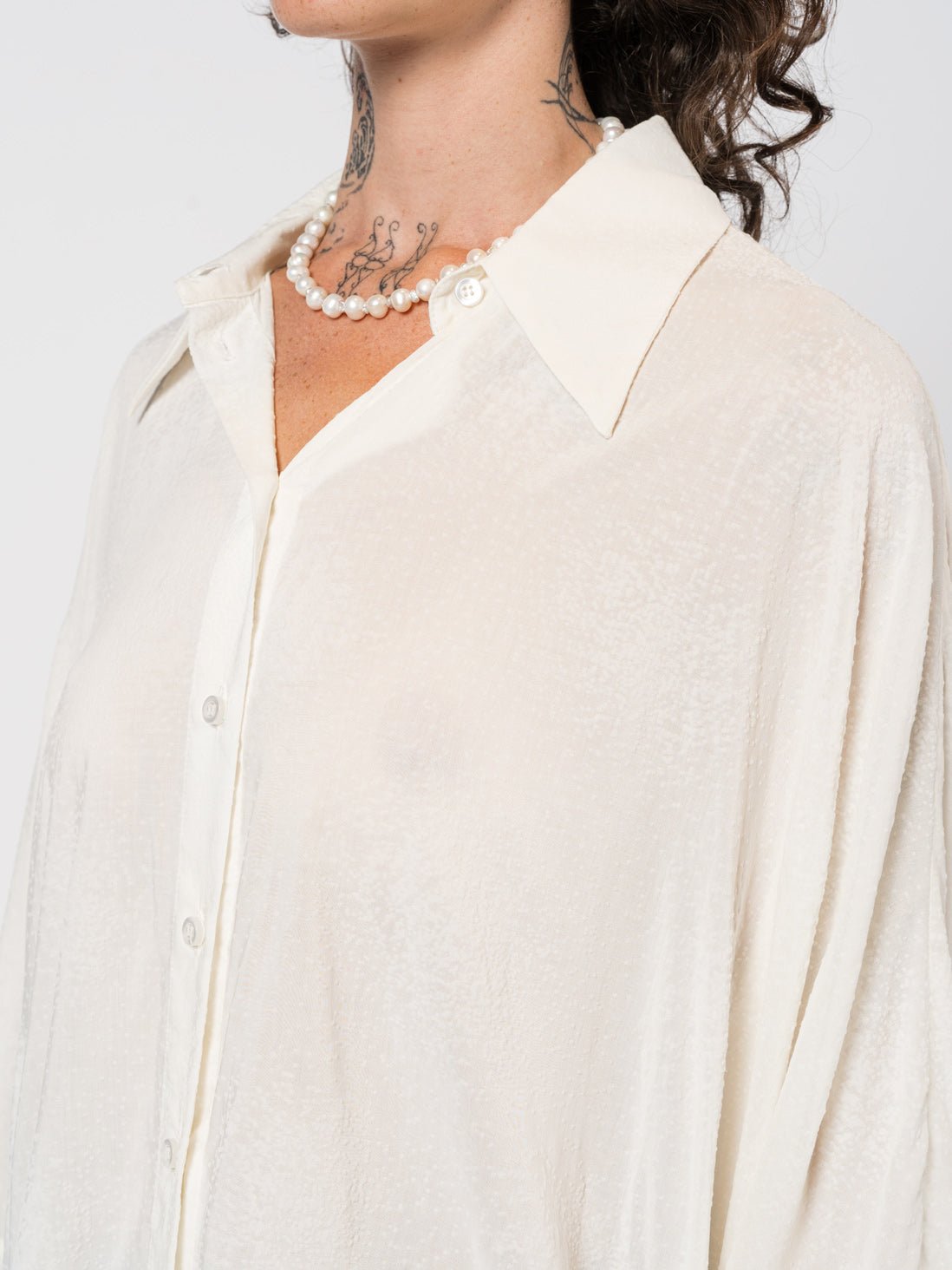 Oversized Textured Shirt - by NOSTRA SANTISSIMA