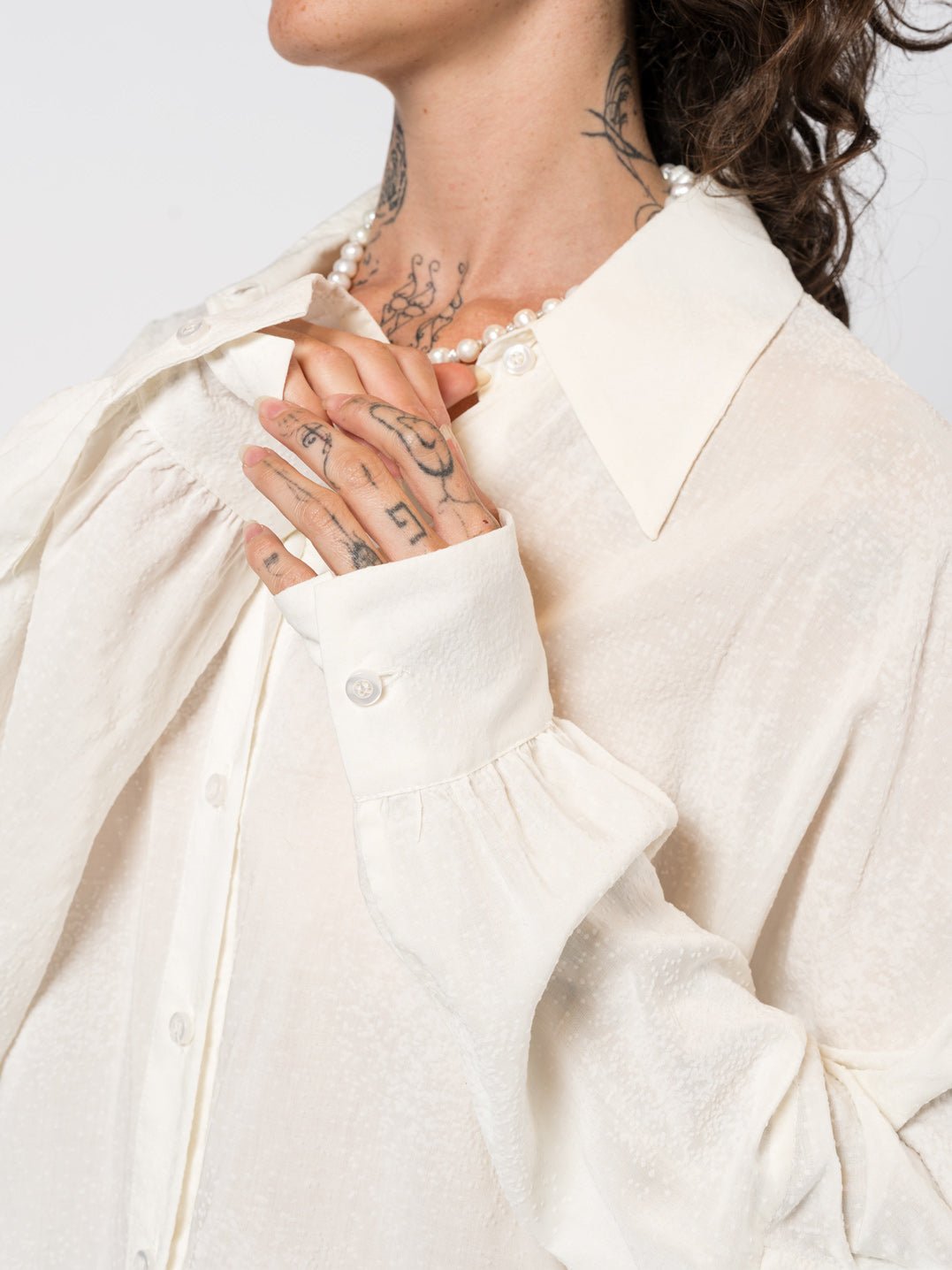 Oversized Textured Shirt - by NOSTRA SANTISSIMA