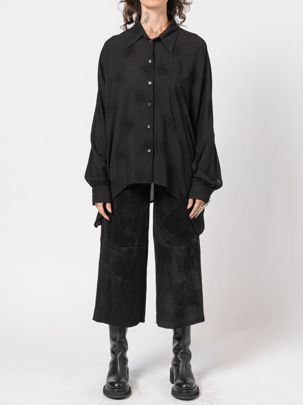 Oversized Textured Shirt - by NOSTRA SANTISSIMA