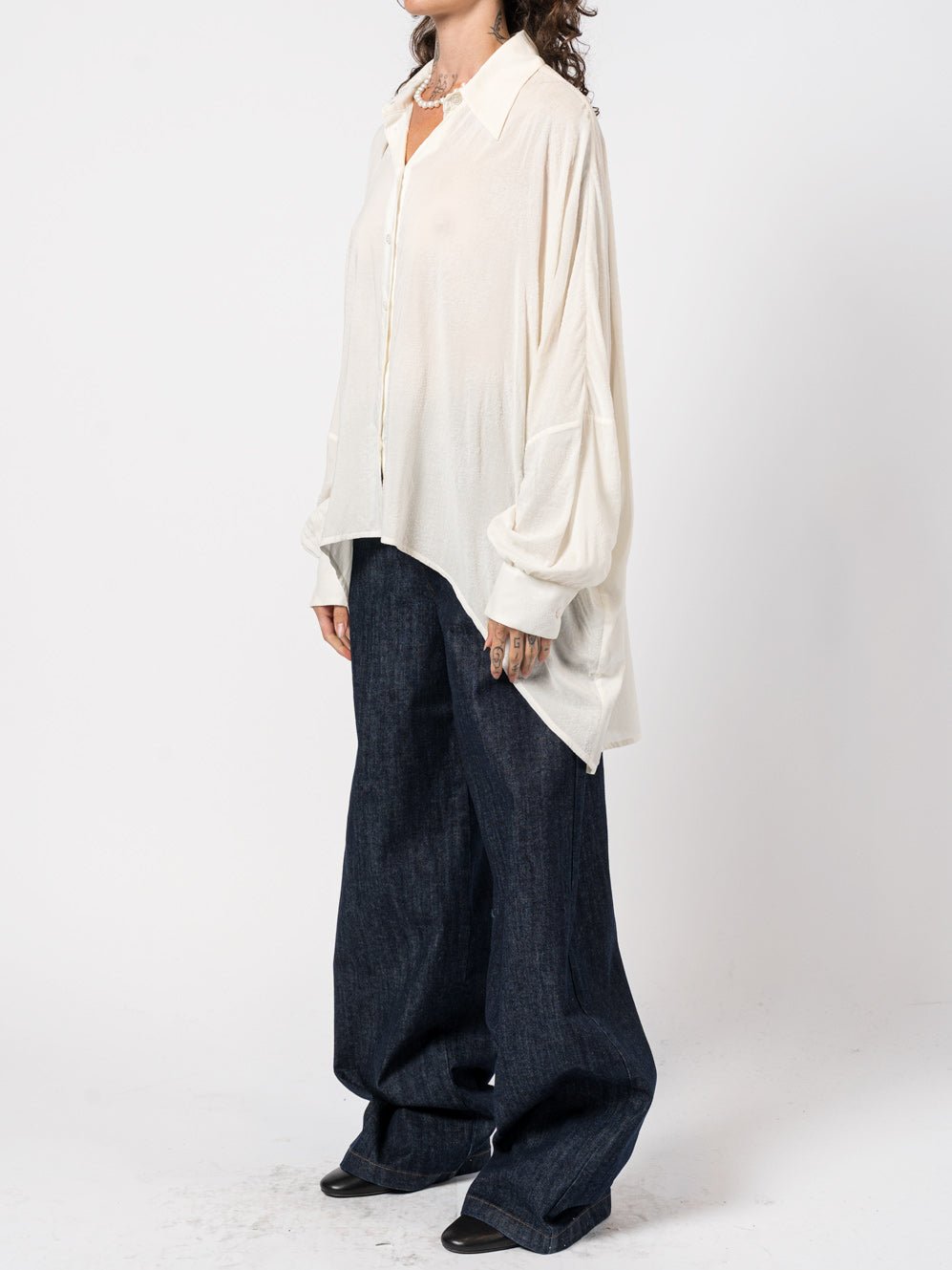 Oversized Textured Shirt - by NOSTRA SANTISSIMA