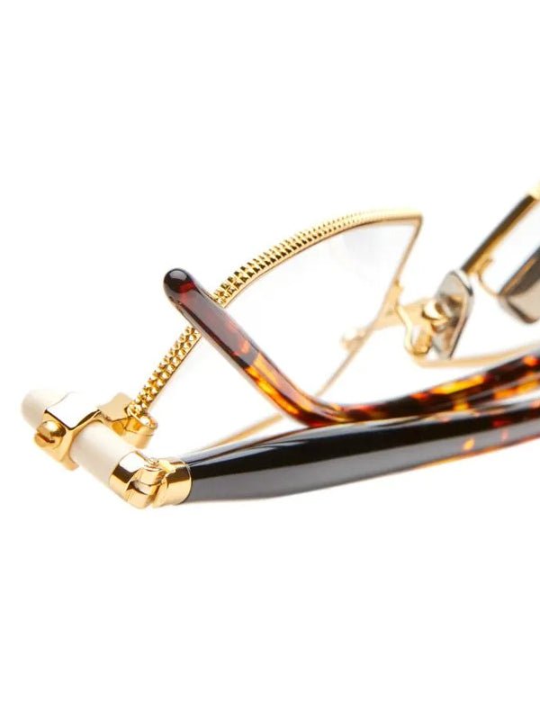 KUBORAUM P73 Gold Optical sunglasses, side profile.