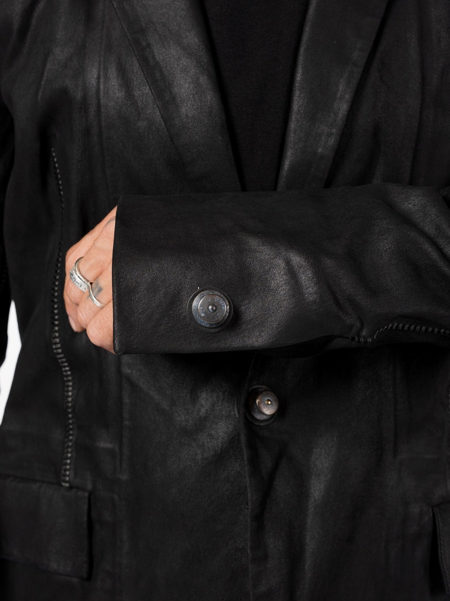 Pionnier Stretch Leather Blazer - by ISAAC SELLAM
