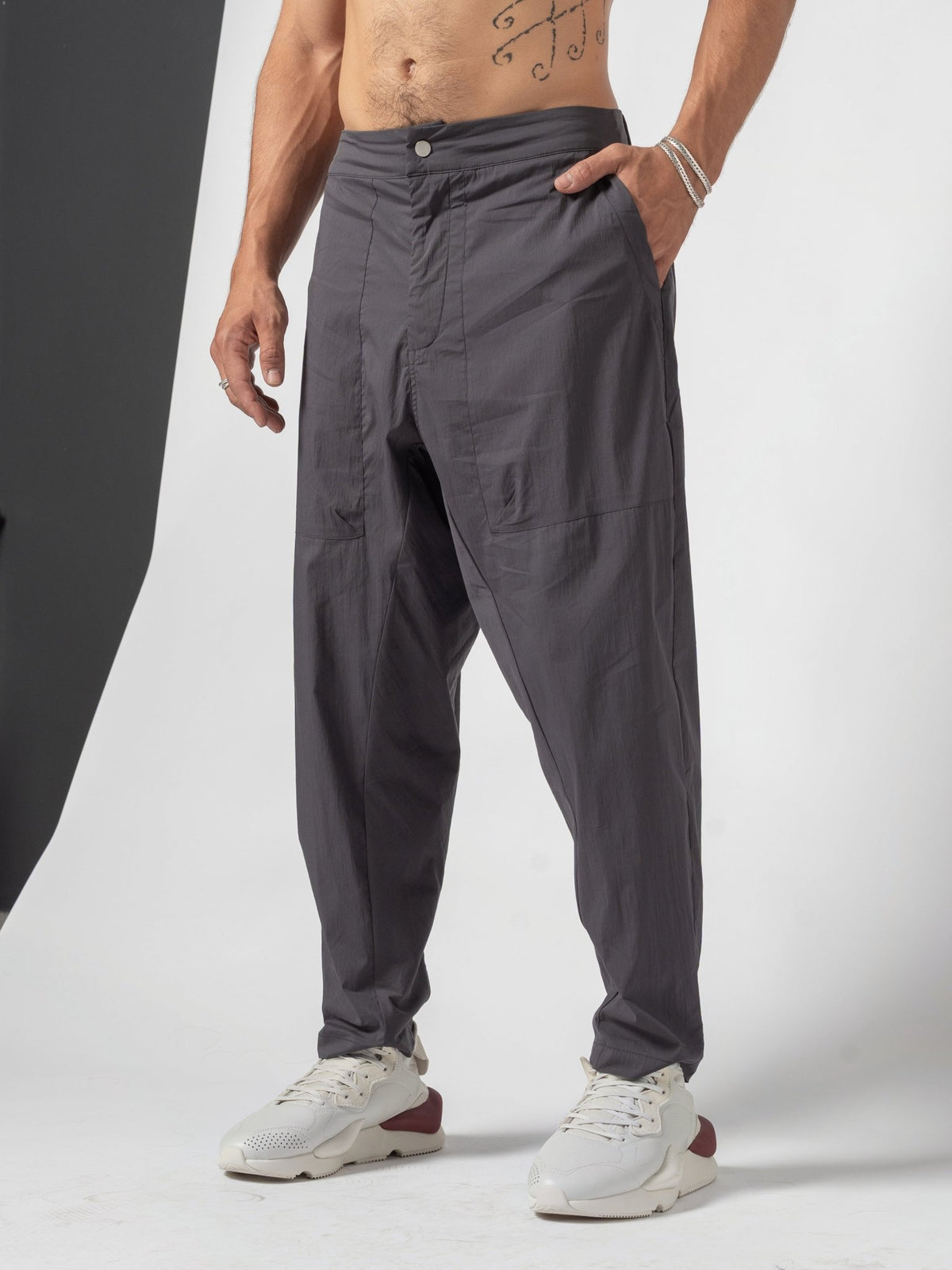 Pleated Drop-Crotch Pants - by AITO