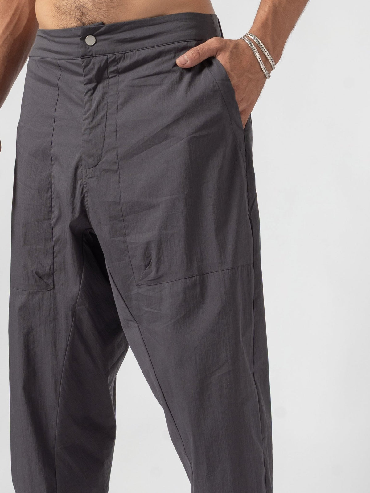 Pleated Drop-Crotch Pants - by AITO
