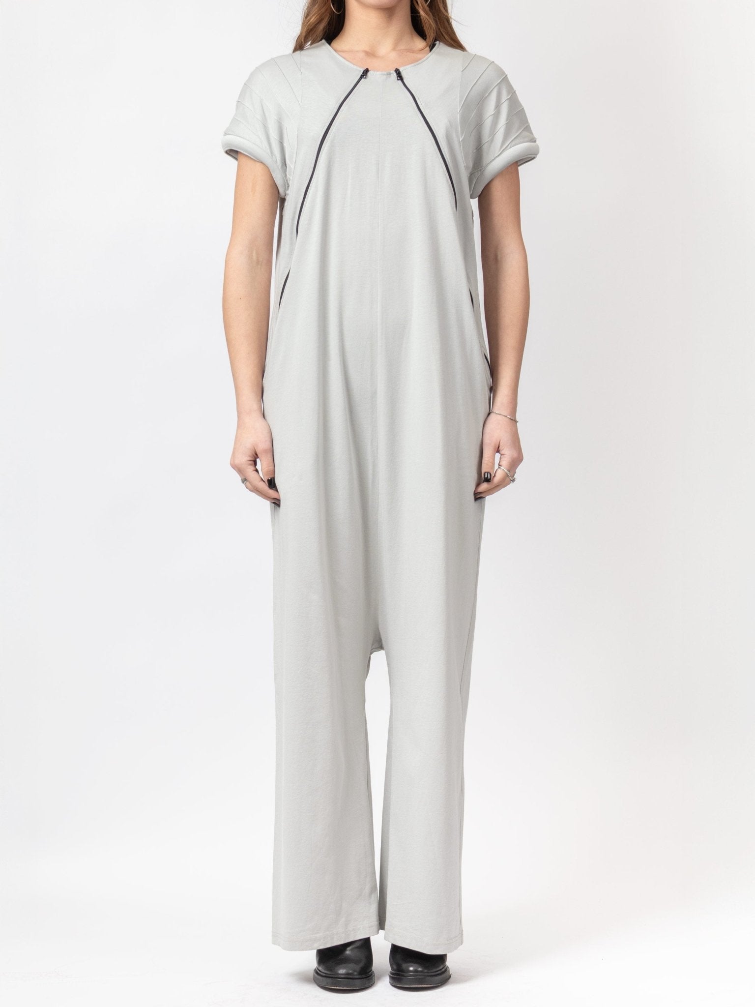 Pleated Shoulder Jumpsuit - by VAGUE