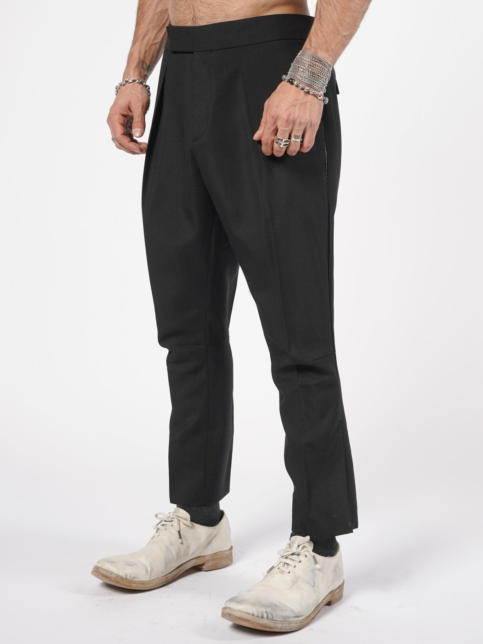 Pleated Wool - Mohair Trousers - by SAPIO