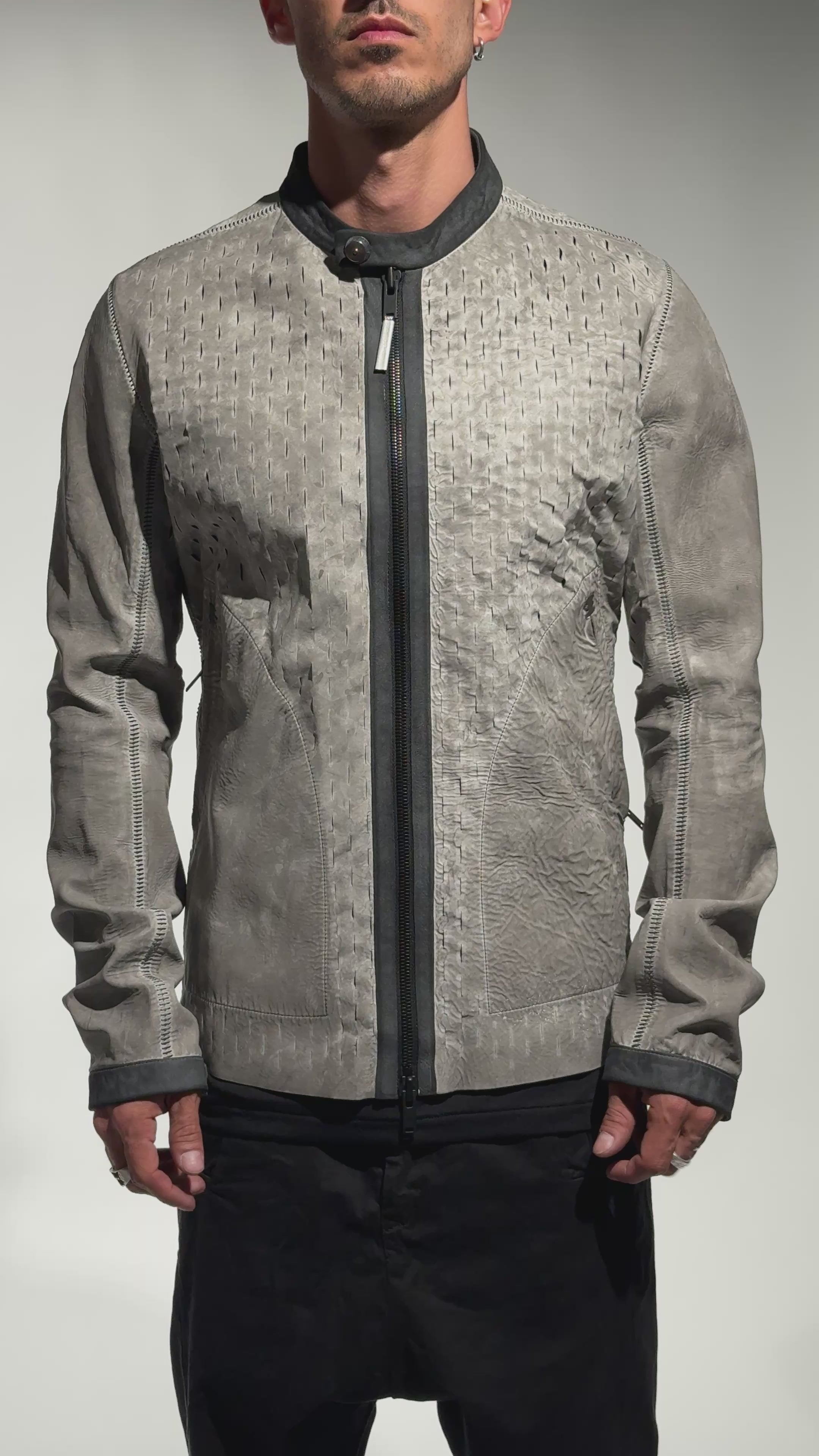Isaac Sellam SYDERAL Reflective Leather Biker | INN7