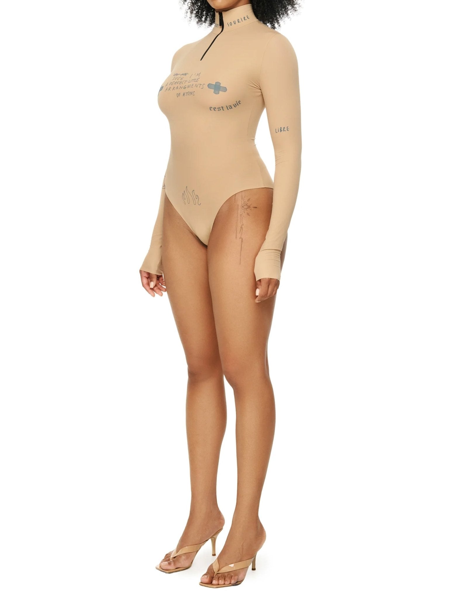 Printed bodysuit beige - by TTSWTRS