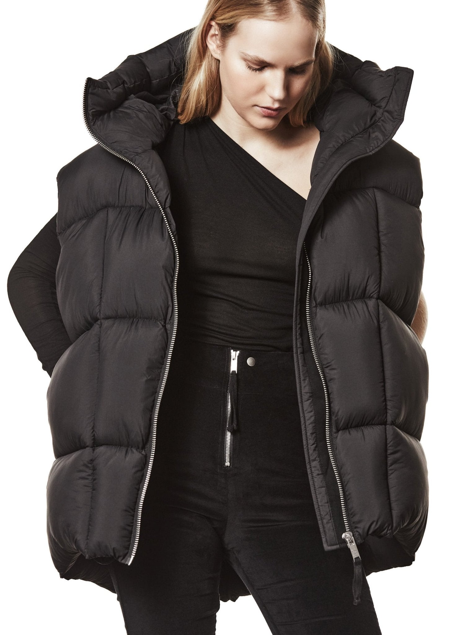 Quilted Nylon Puffer Vest - by THOM KROM