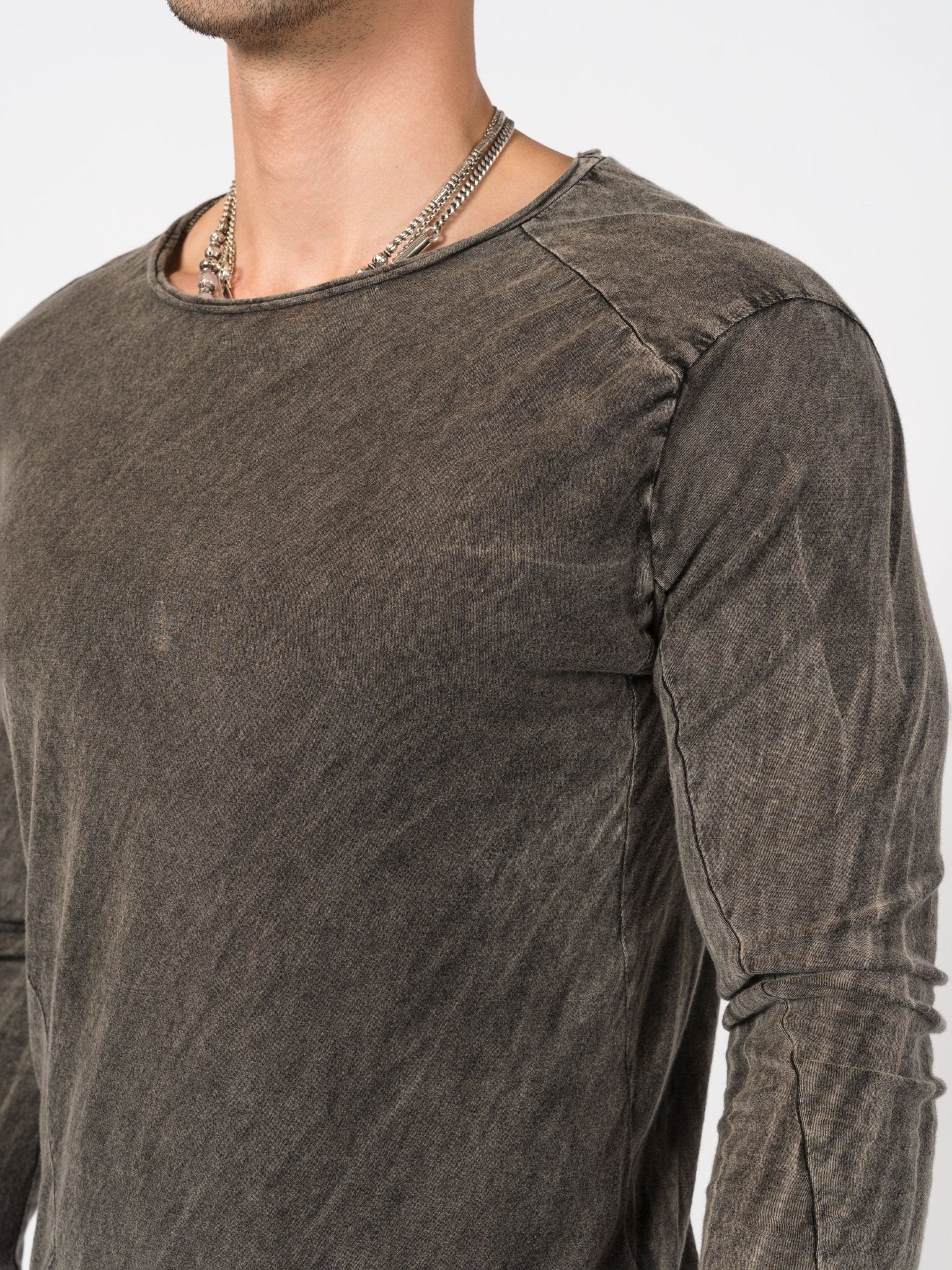 Raw Seam Long Sleeve T-Shirt - by MD75