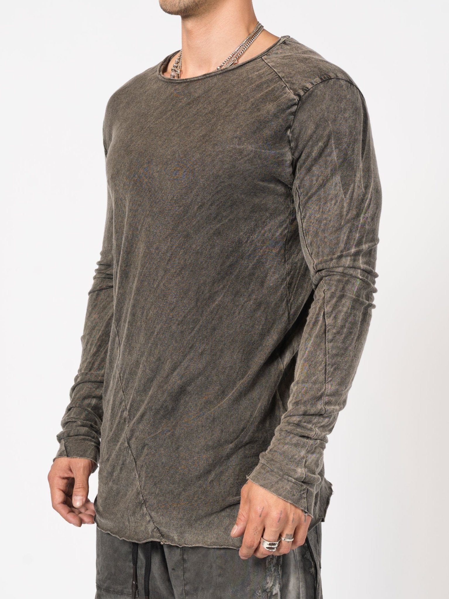 Raw Seam Long Sleeve T-Shirt - by MD75
