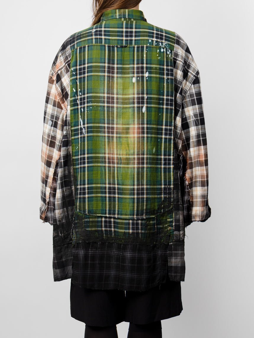 Reconstructed Layered Flannel Shirt - by OSHKO