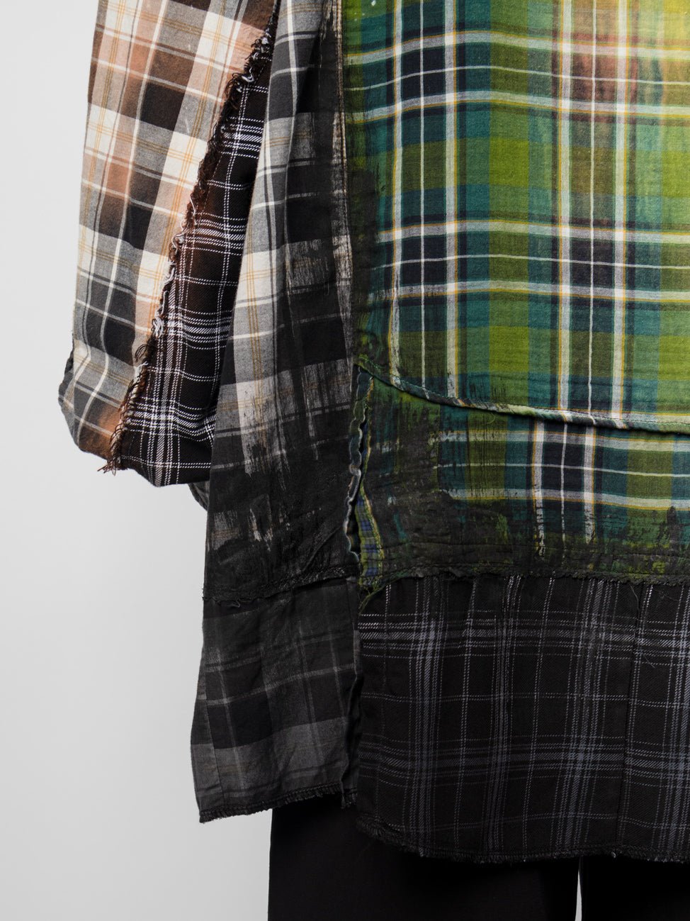 Reconstructed Layered Flannel Shirt - by OSHKO