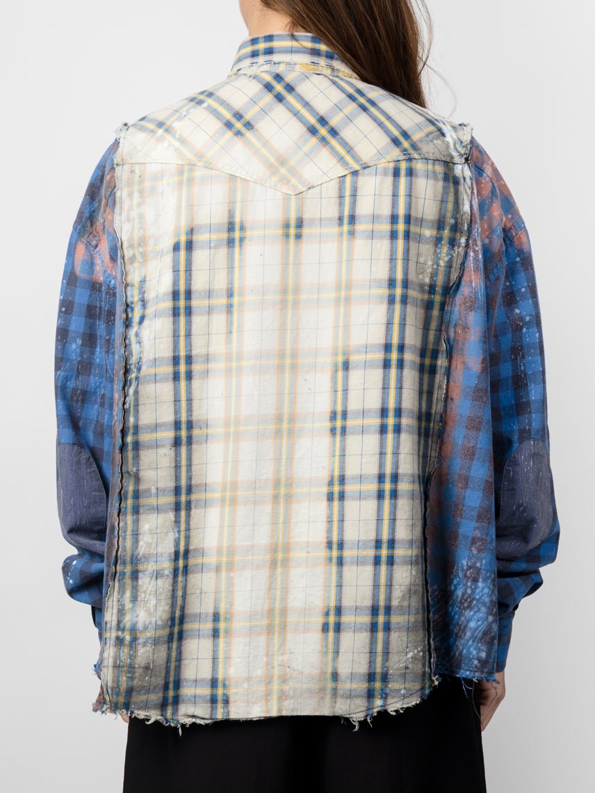 Reconstructed Western Patchwork Shirt - by OSHKO