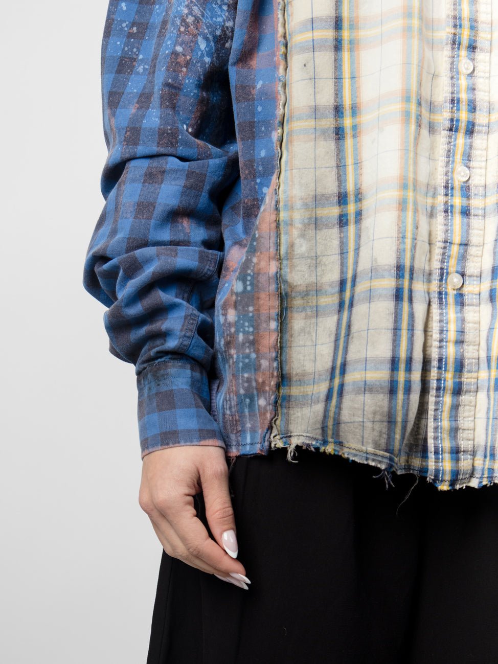 Reconstructed Western Patchwork Shirt - by OSHKO