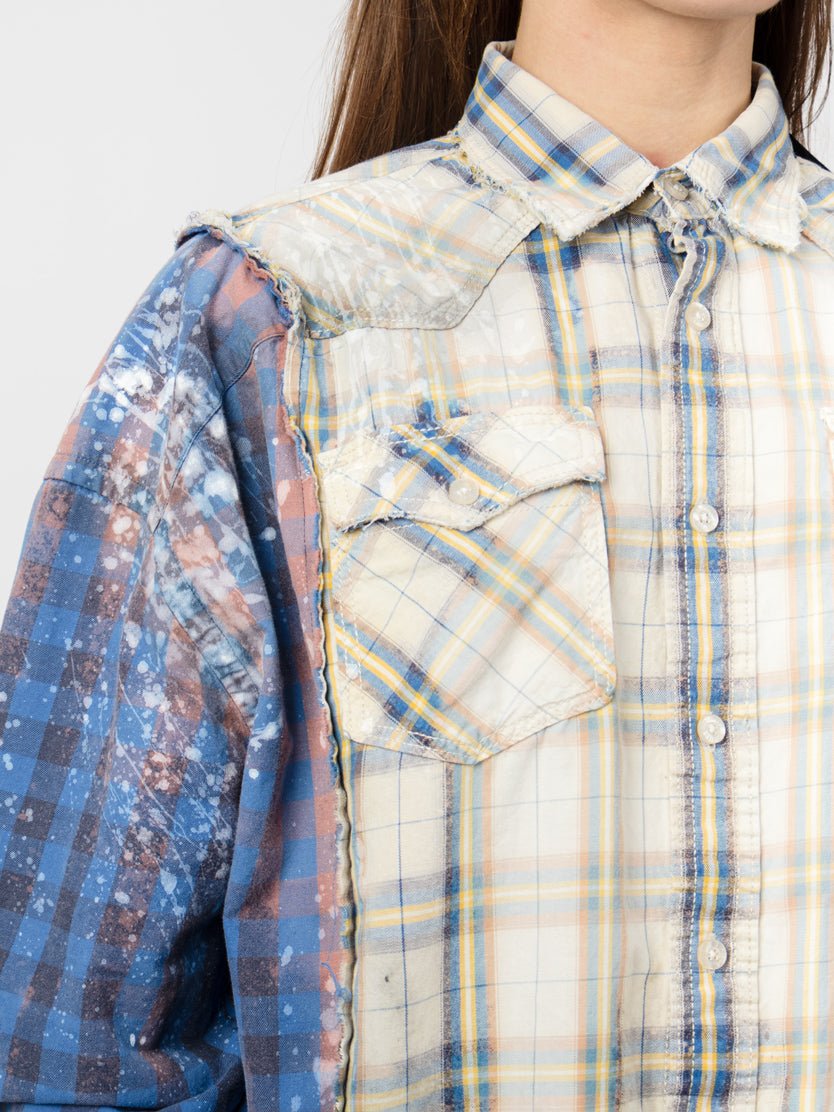 Reconstructed Western Patchwork Shirt - by OSHKO