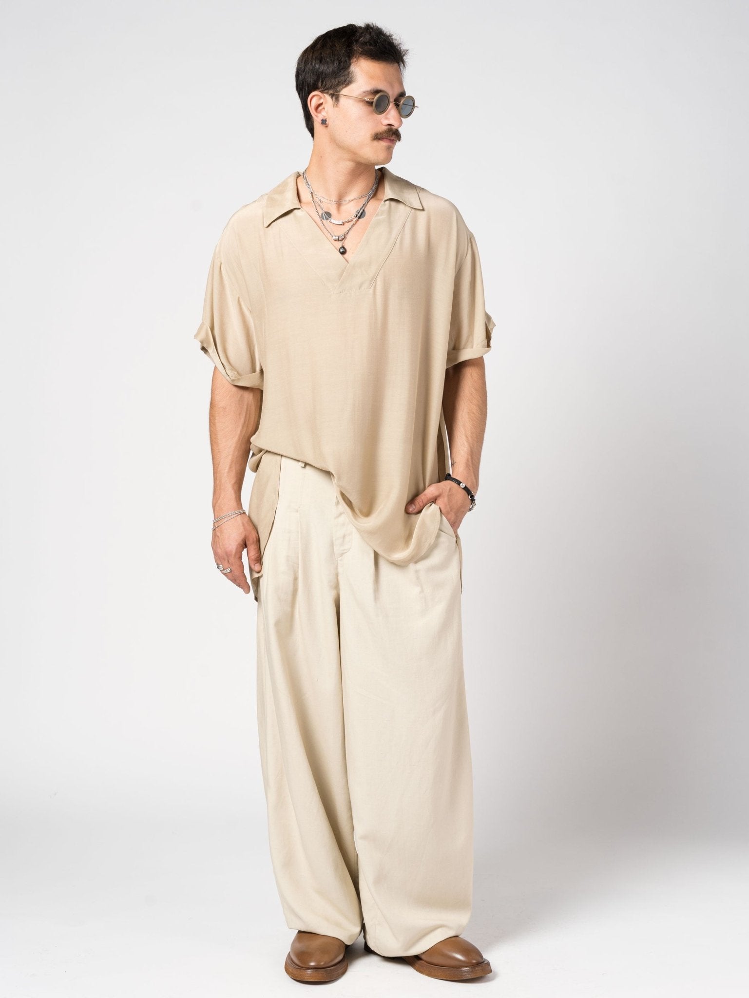 Relaxed - Fit Open - Collar Shirt - by NOSTRA SANTISSIMA
