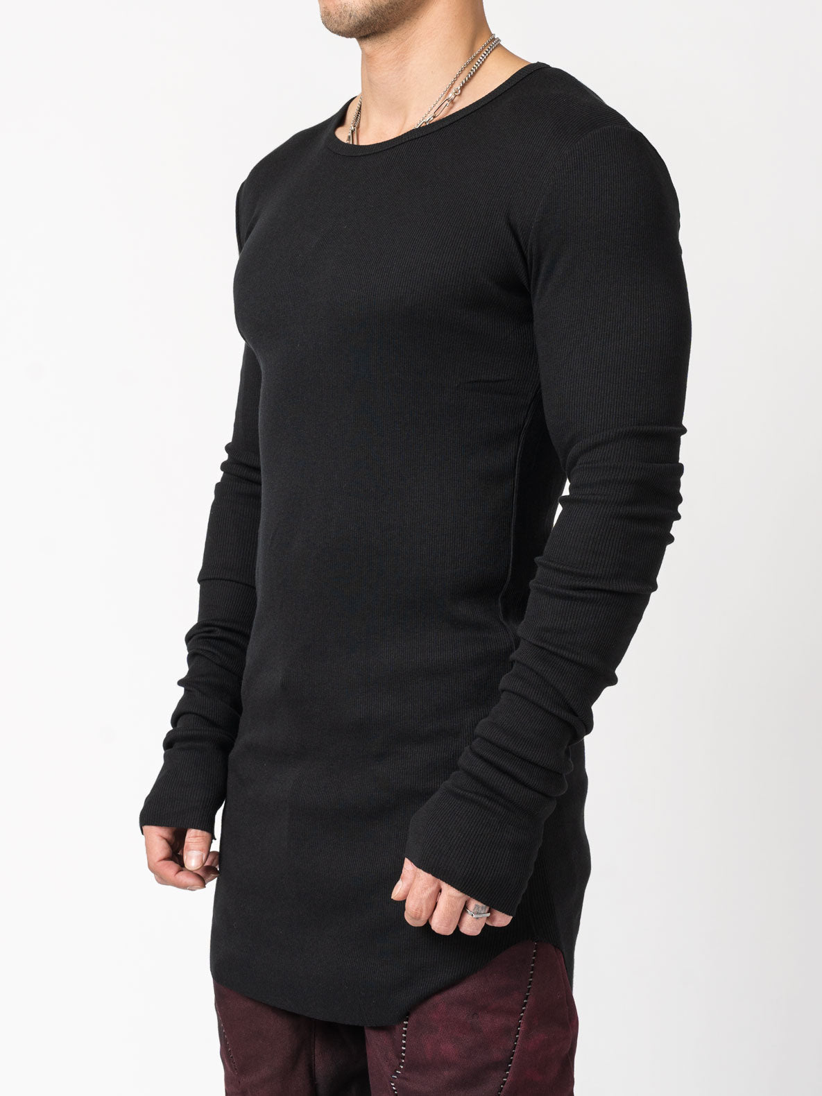 Rib Long Sleeve T-Shirt - by D.HYGEN