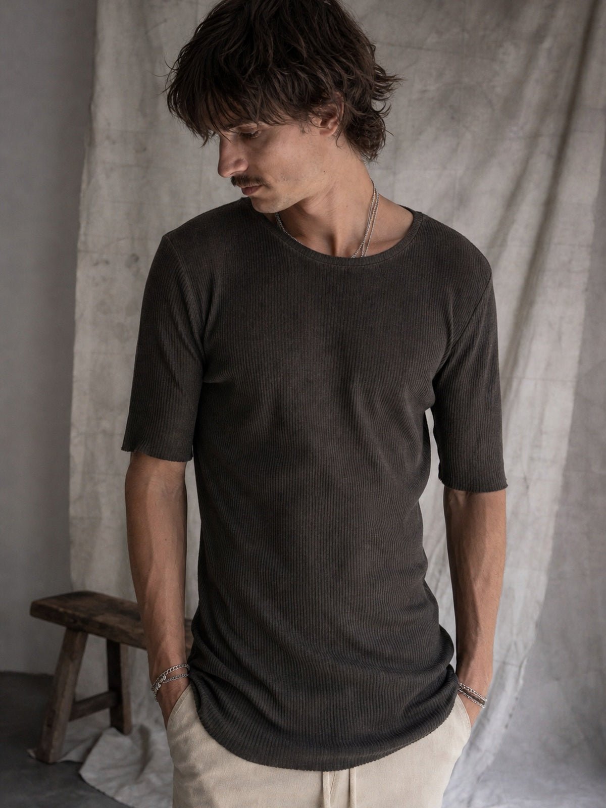 Ribbed Cotton Tee - by AITO
