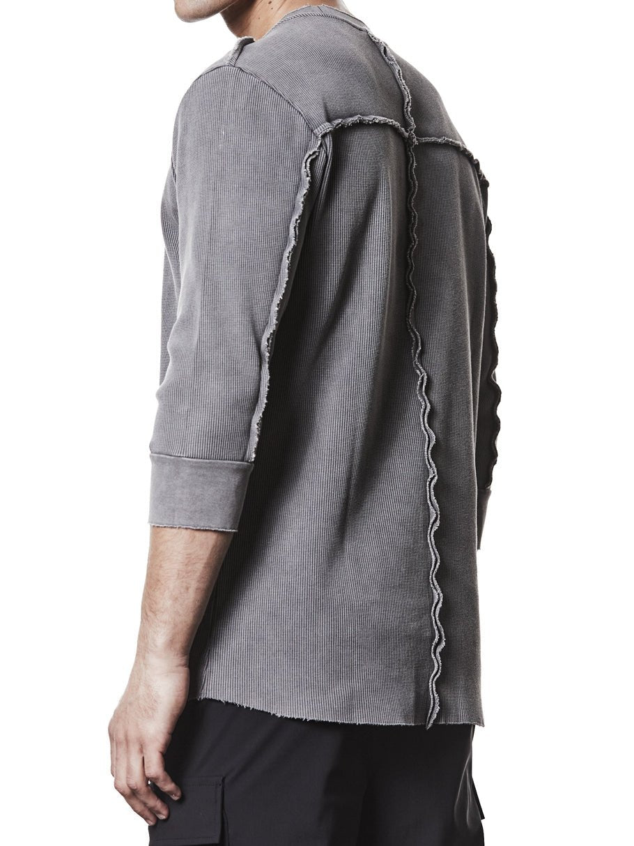Ribbed Half - Sleeve T-Shirt - by THOM KROM