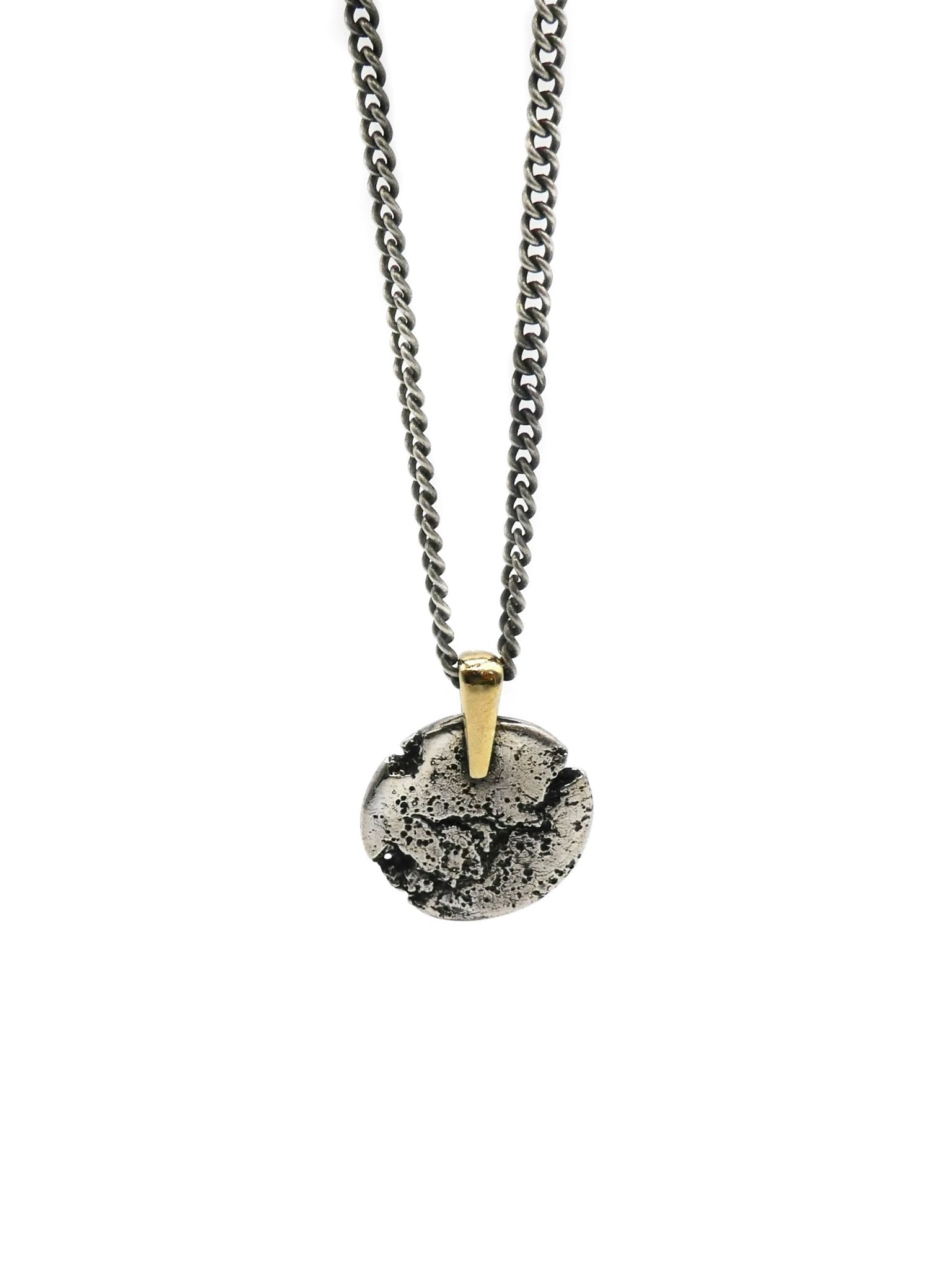 Round Pendant Necklace with Gold Bail - by ENRI MARS