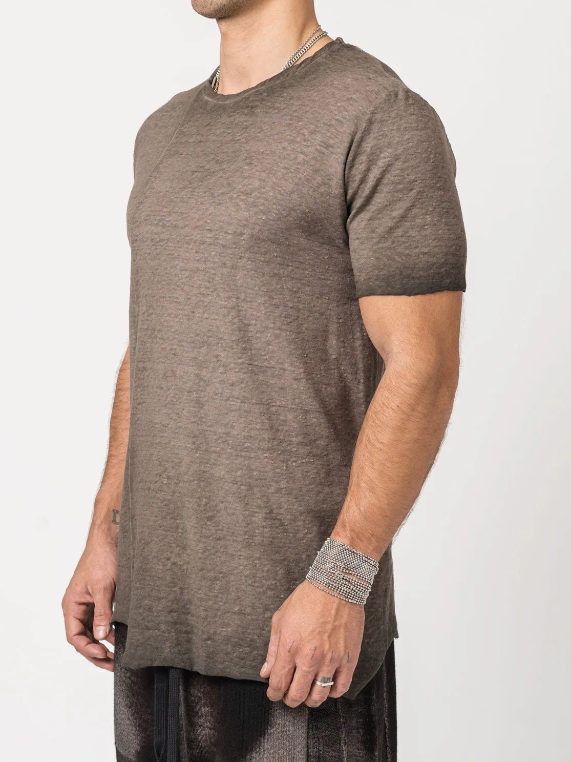 Rustic Cotton Long T-Shirt - by MD75