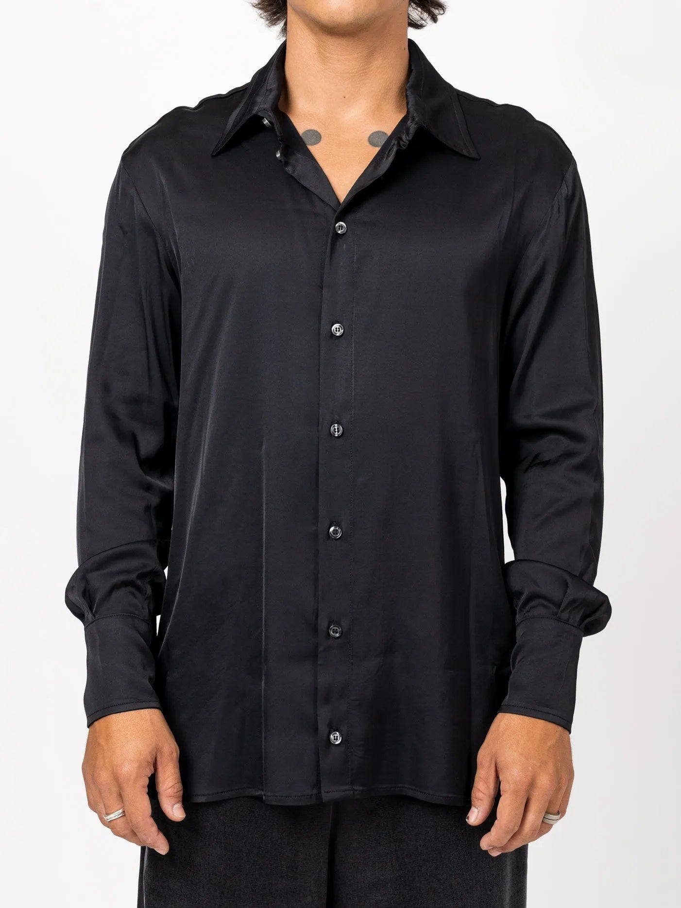 Satin Long Sleeve Shirt - by NOSTRA SANTISSIMA