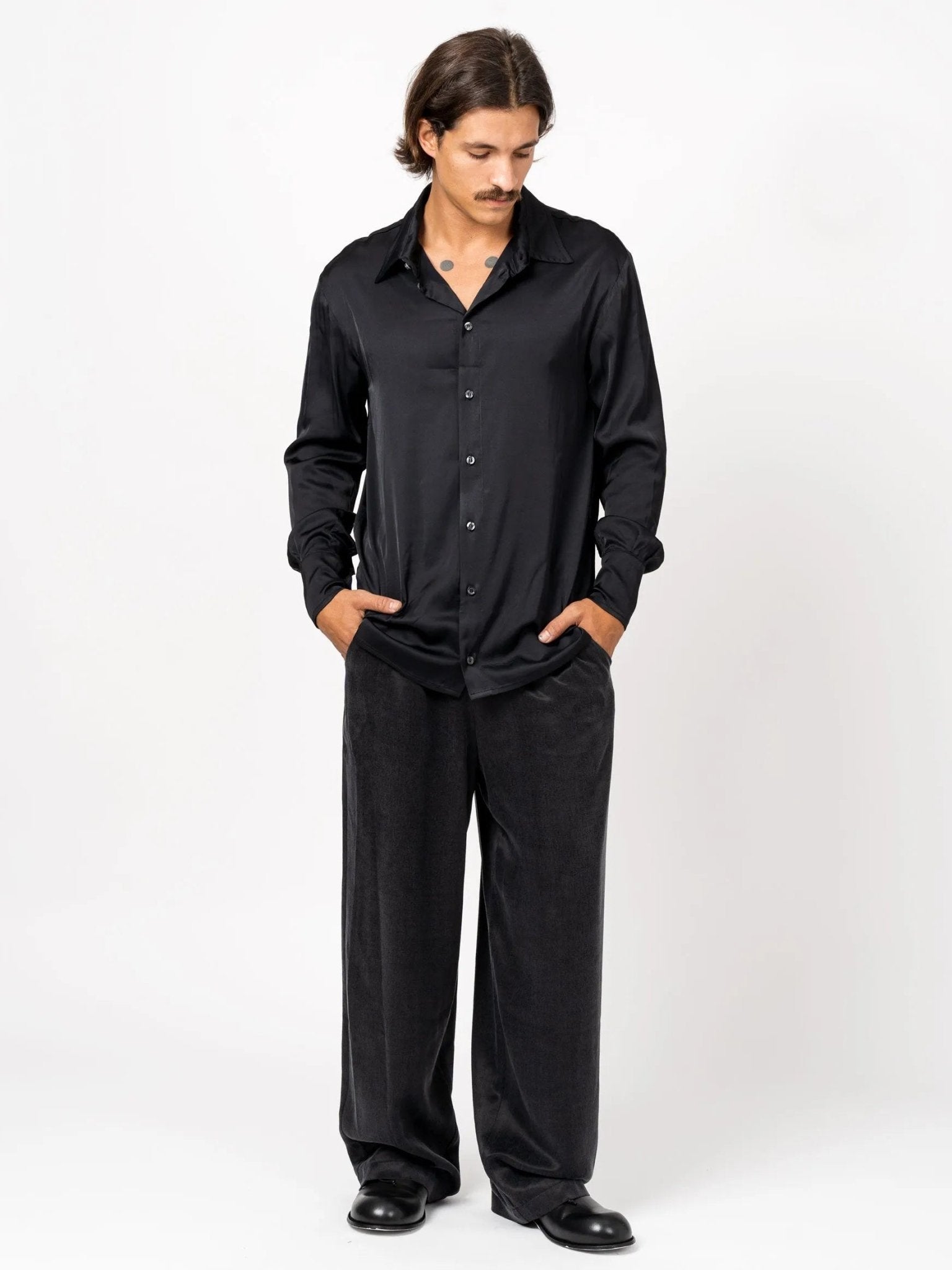 Satin Long Sleeve Shirt - by NOSTRA SANTISSIMA