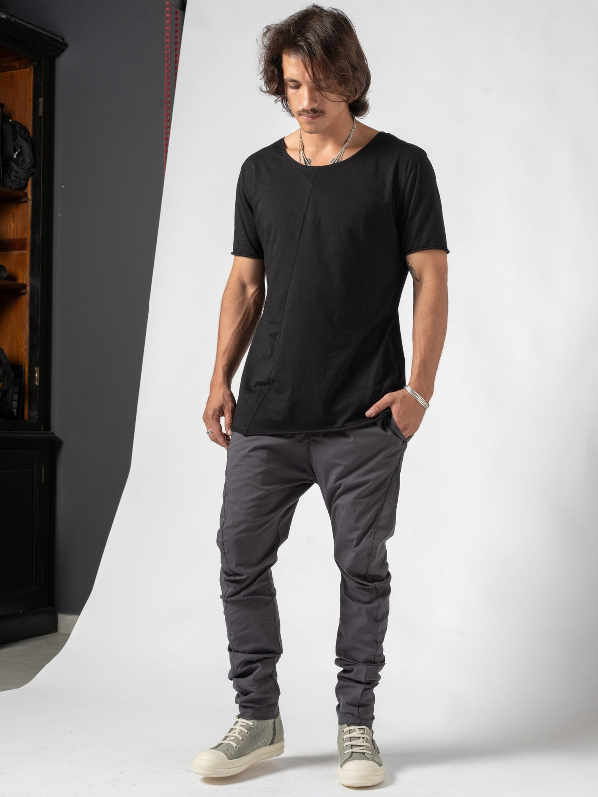 Scoop Neck Cotton T-Shirt - by AITO