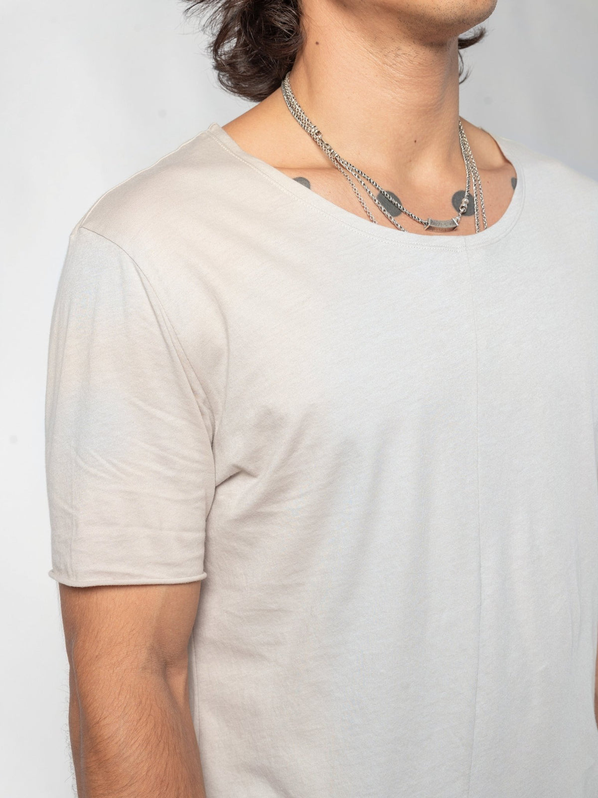 Scoop Neck Cotton T-Shirt - by AITO
