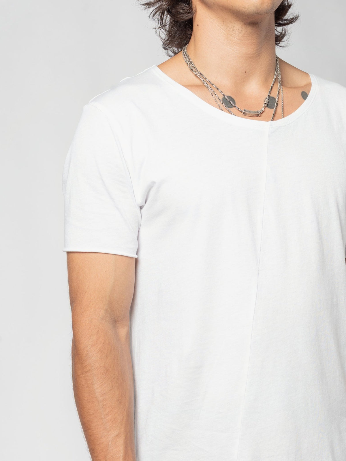 Scoop Neck Cotton T-Shirt - by AITO
