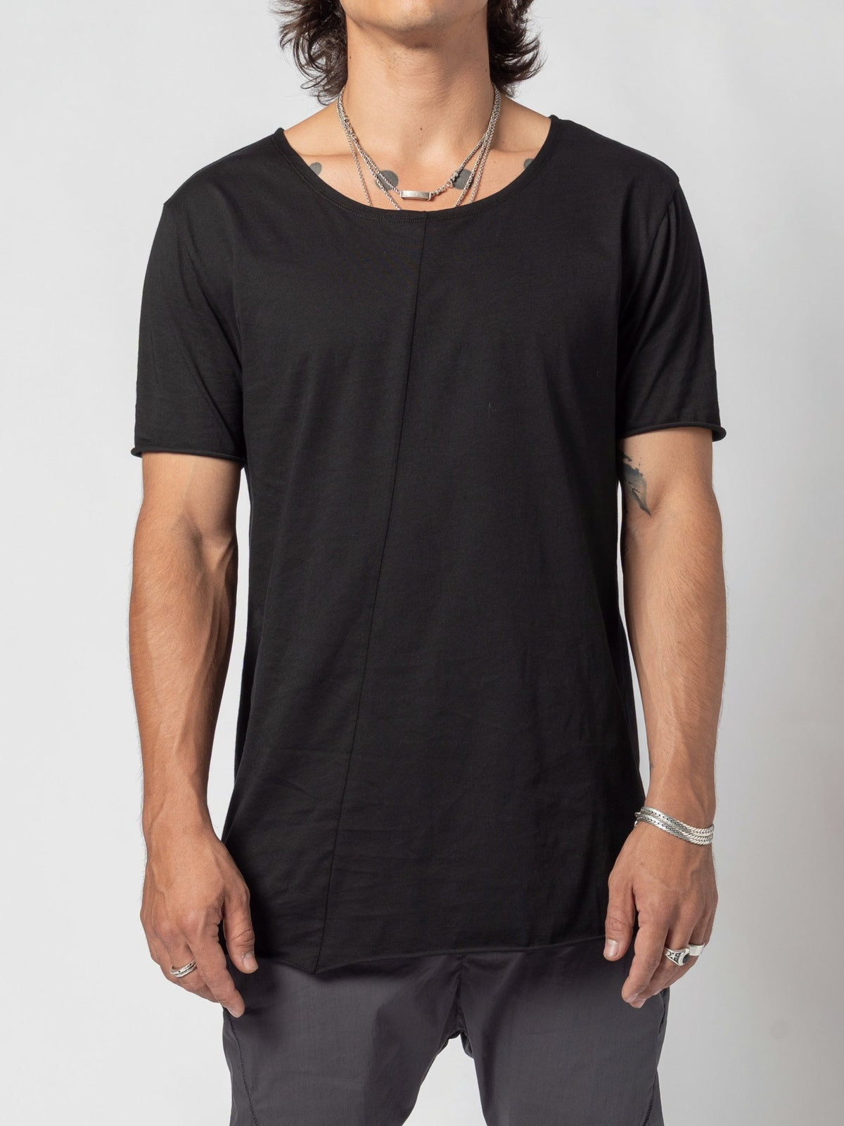 Scoop Neck Cotton T-Shirt - by AITO