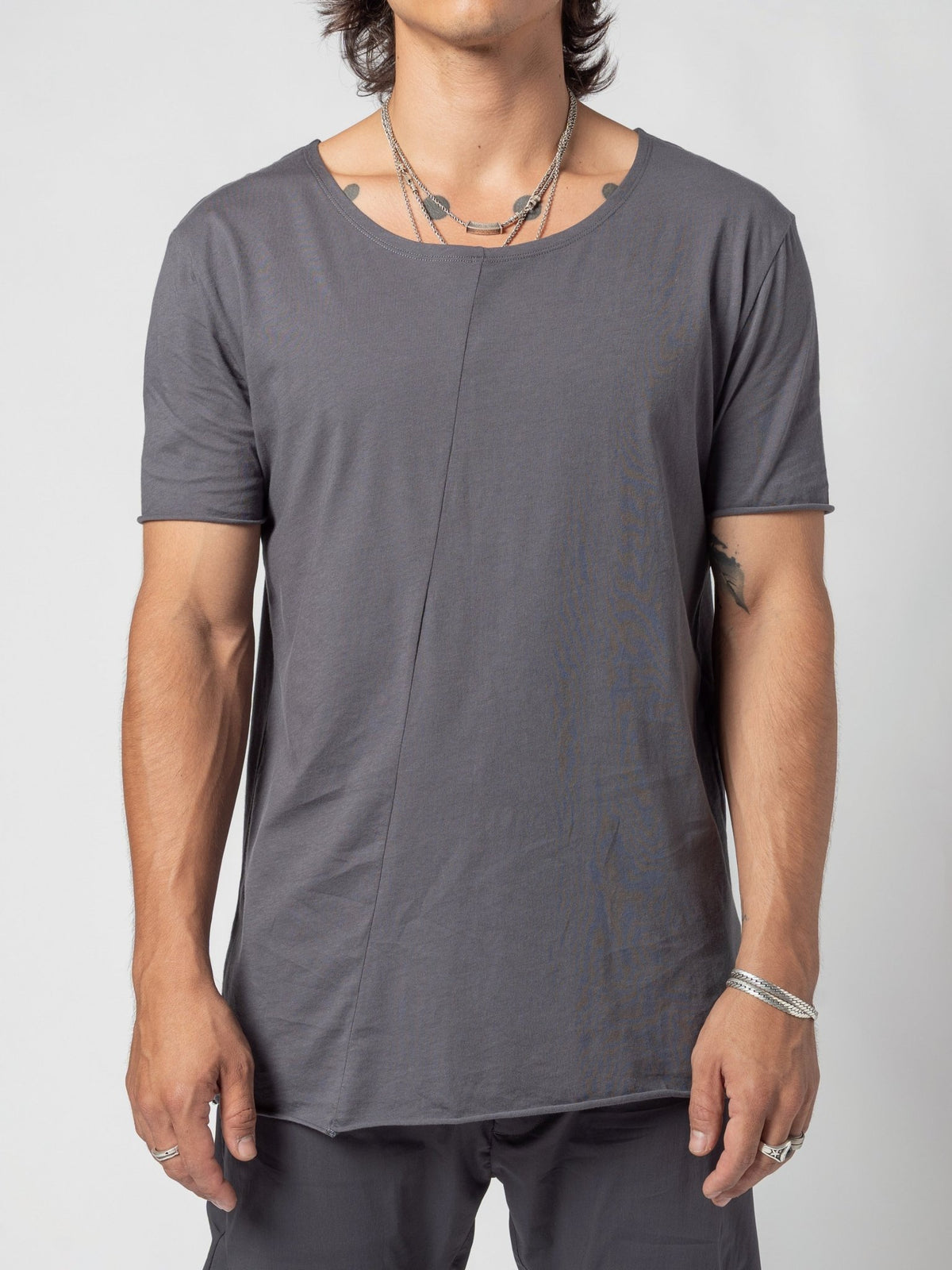 Scoop Neck Cotton T-Shirt - by AITO