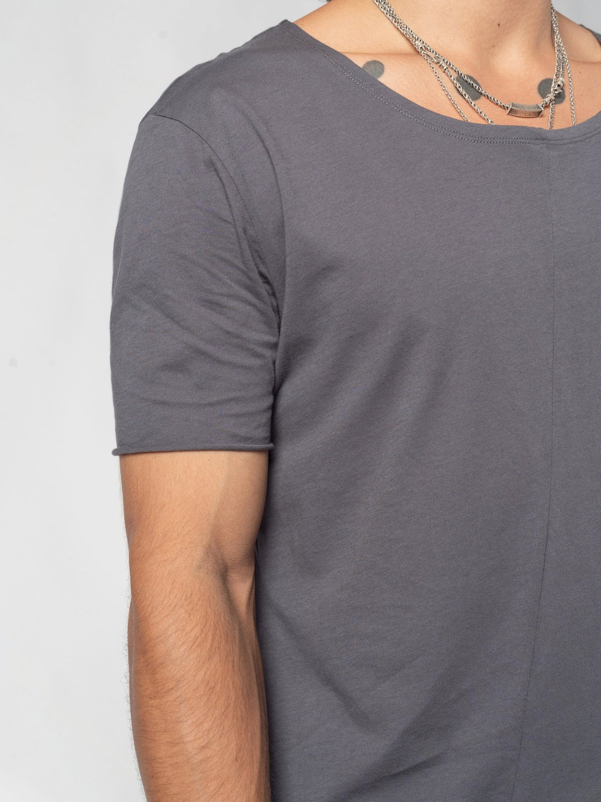 Scoop Neck Cotton T-Shirt - by AITO